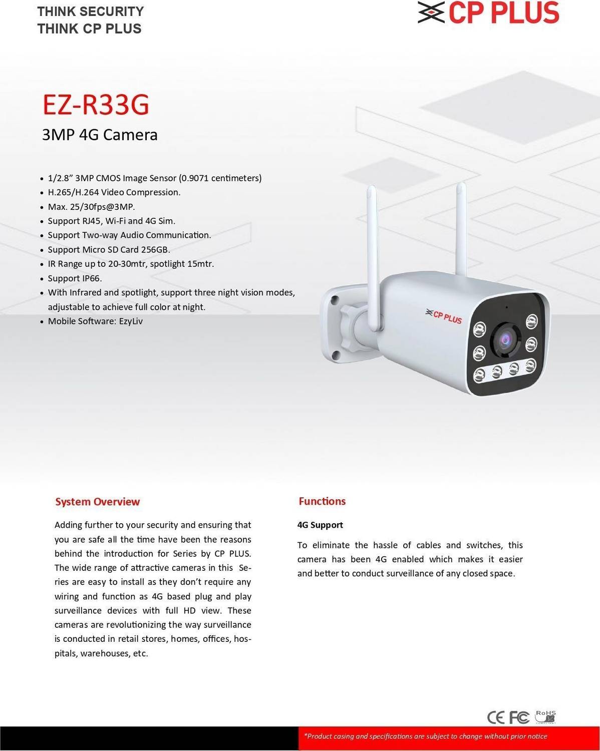 CP प्लस EZ-R33G 2MP 4G Wi-Fi Outdoor Bullet Camera - Image 2