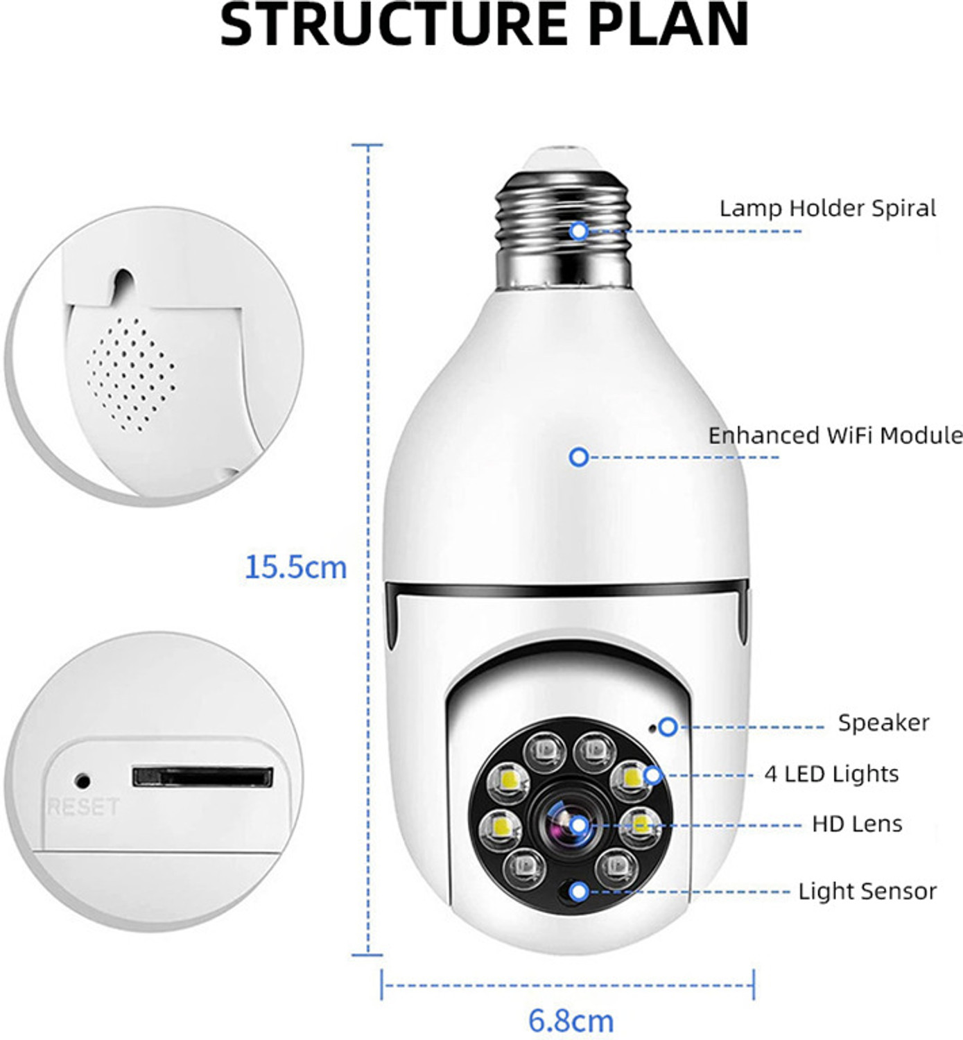 Image of VisionCam 5MP PTZ 360 CCTV Camera with AI Human Detection Night Vision Security Camera