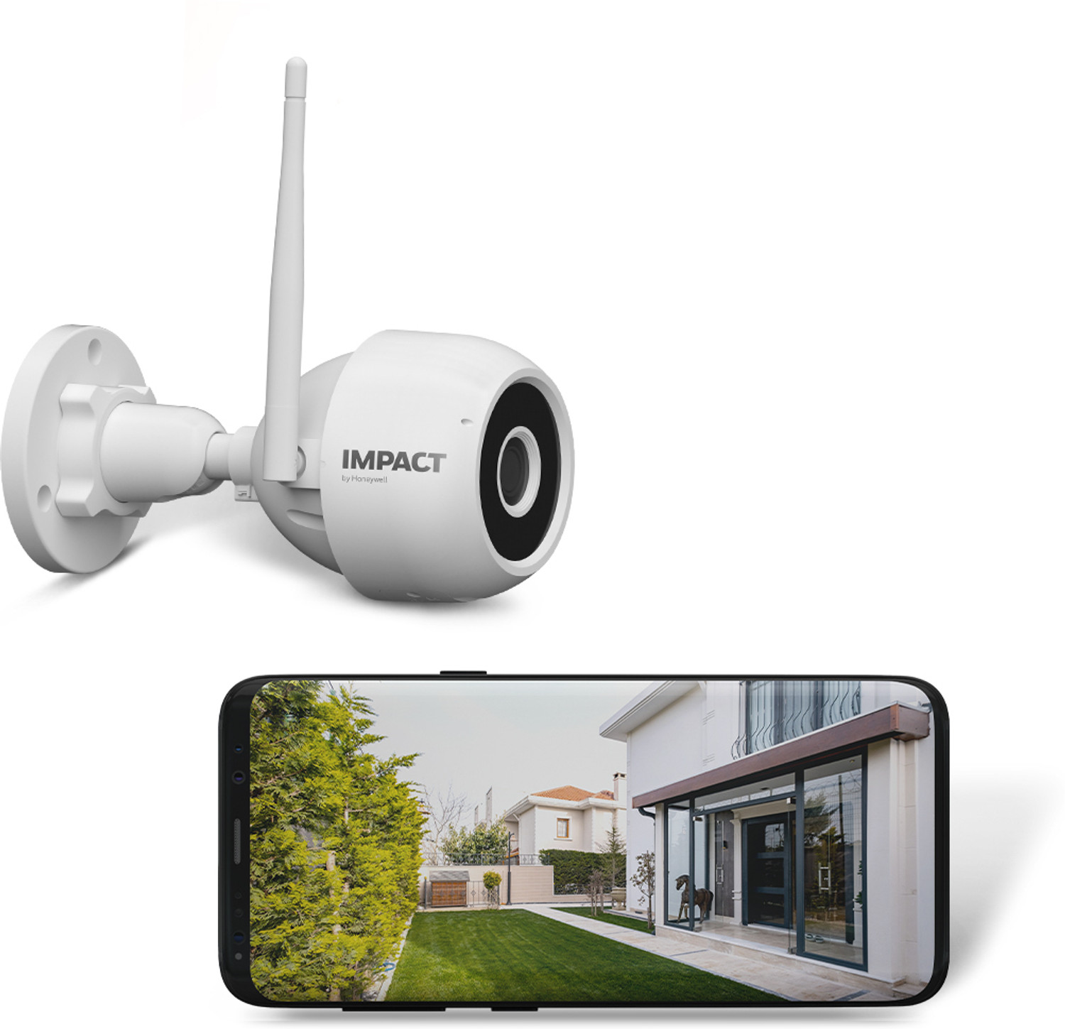 Image of Impact by Honeywell TEV2 HD 2MP Smart Wifi IP CCTV Night Vision Remote viewing Motion Alert Outdoor Security Camera