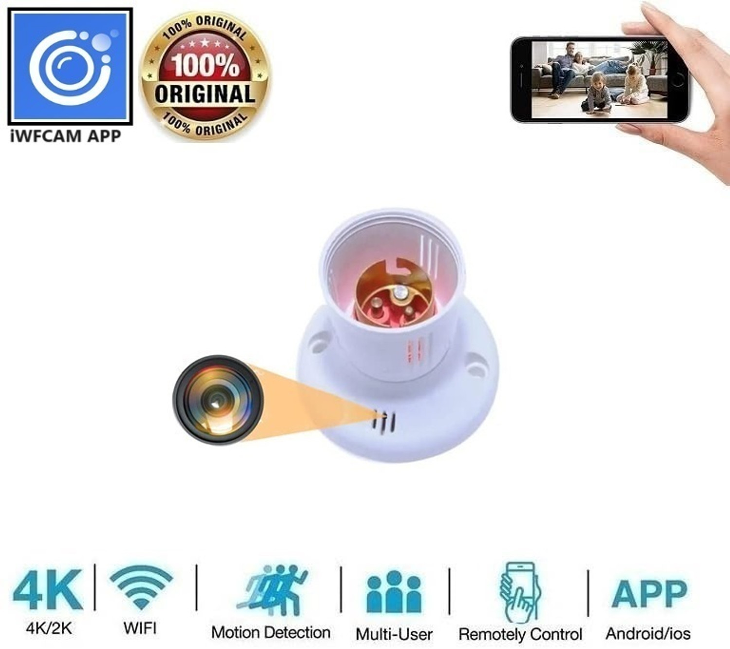 Image of Safetynet WiFi Wireless Hidden Camera with Live Feed, 1080P HD Nanny Security Camera