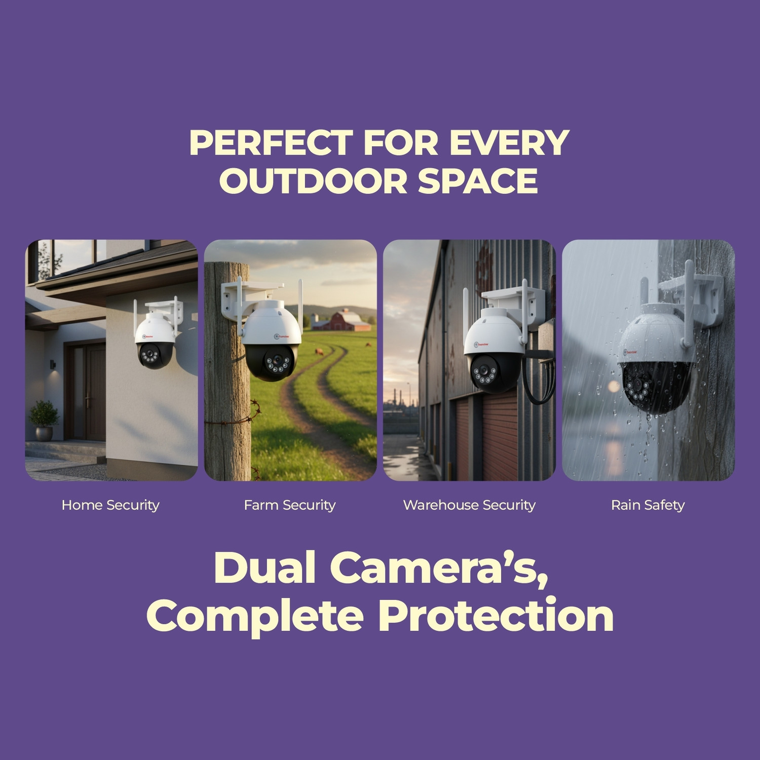 Image of Trueview Pack of 2 3MP 4G Mini PT CCTV Cameras | Auto Tracking | Full Color Night Vision Security Camera