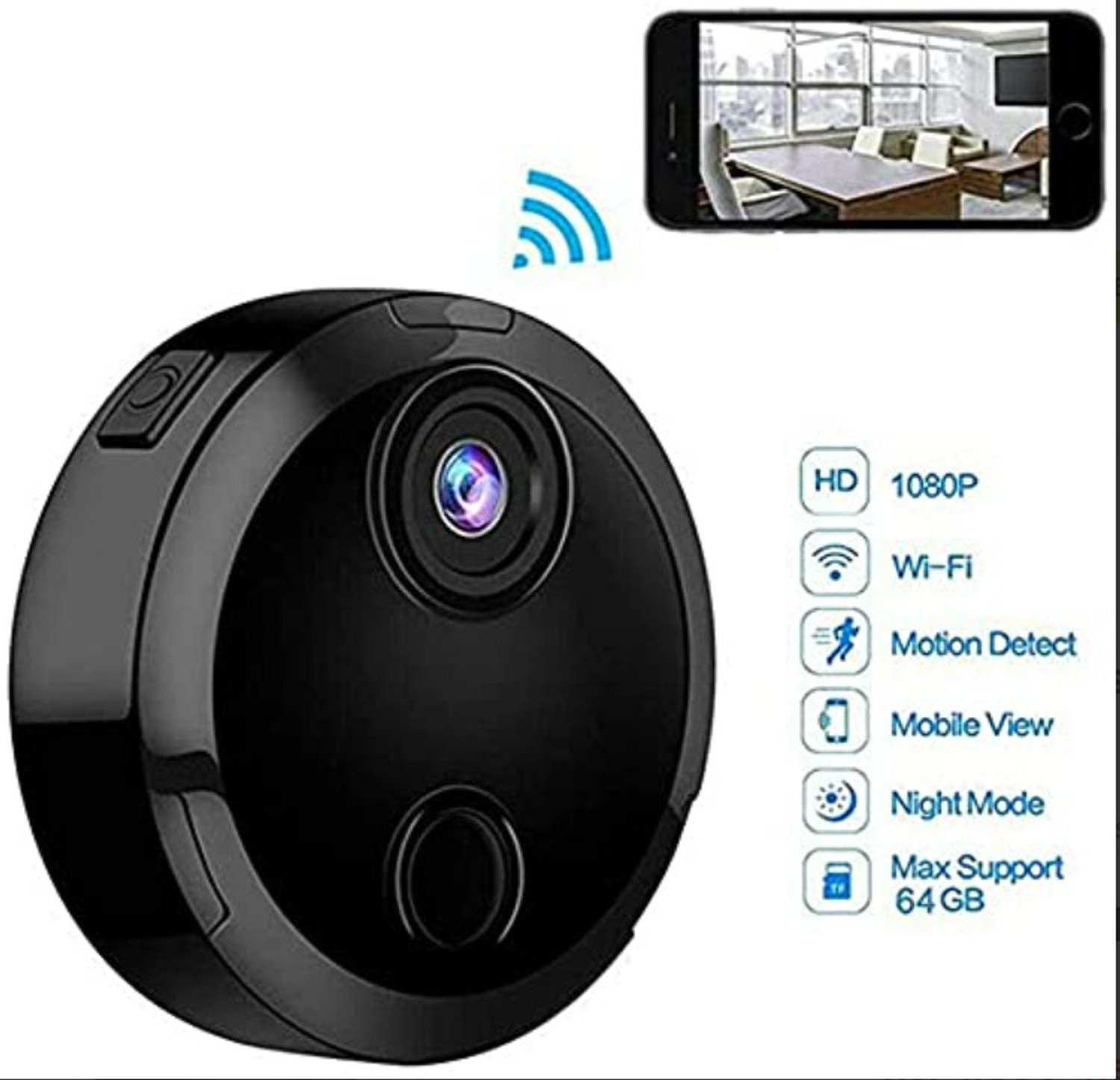 Image of Techdash 4K Ultra HD WiFi Hidden Mini Security Camera Night Vision Motion Alert Security Camera