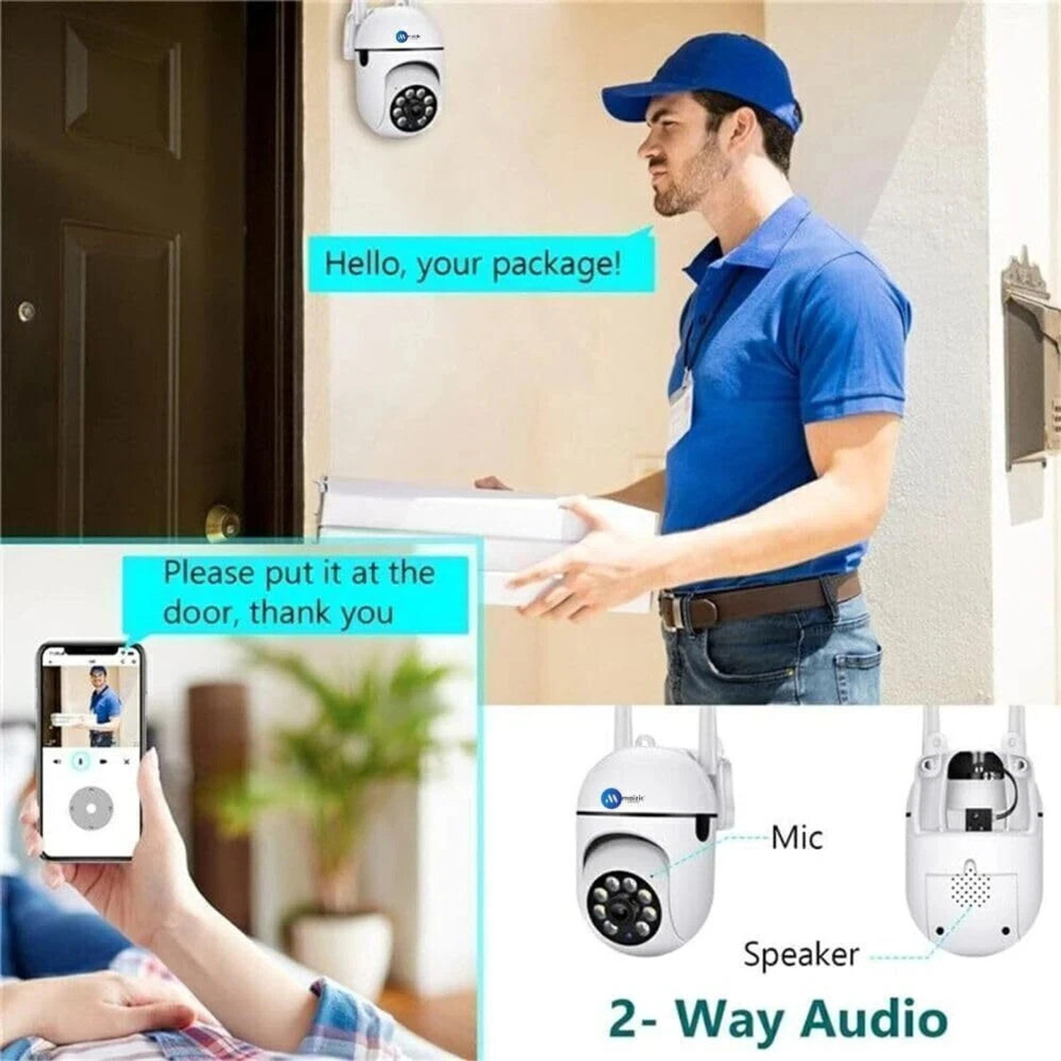 Image of Maizic Smarthome 3MP Fox PTZ WIFI Camera With Color Night Vision & Intelligent Alarm Security Camera