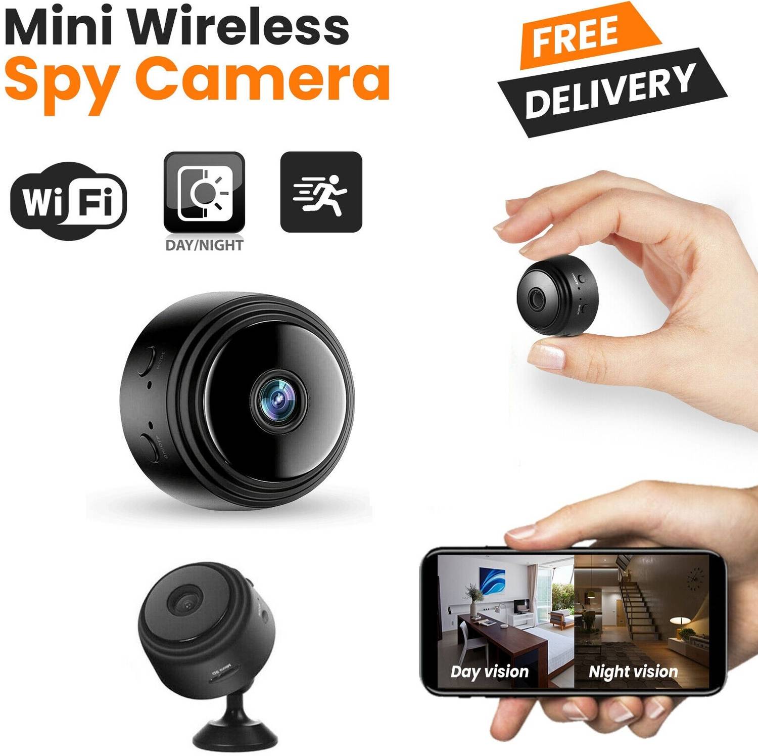 AVOIHS WiFi Hidden 1080p Audio Video Recording Camera Night Vision long Battery Backup Security Camera