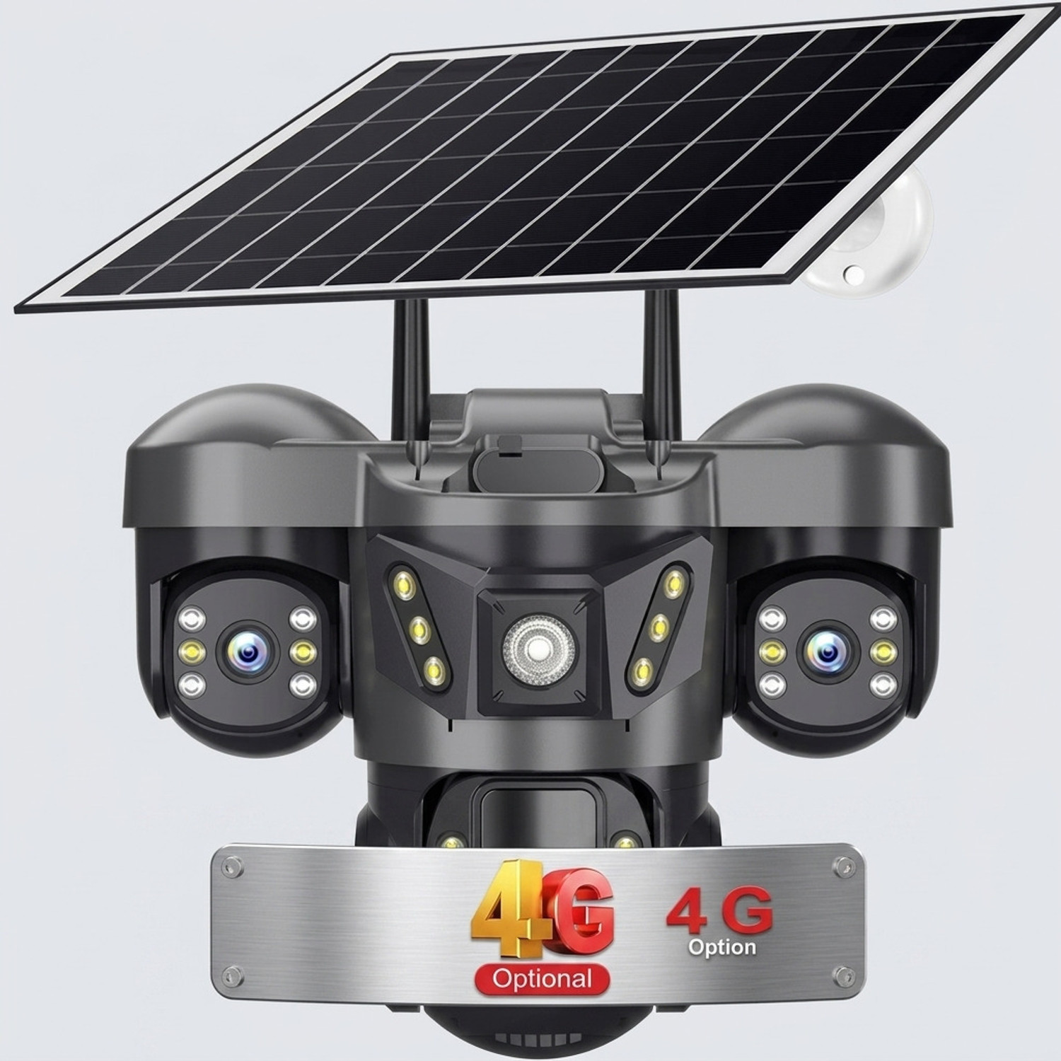 Image of Divine creation 4G Solar Triple Lens 5MP Outdoor CCTV Camera | 3-Screen View C158 Security Camera