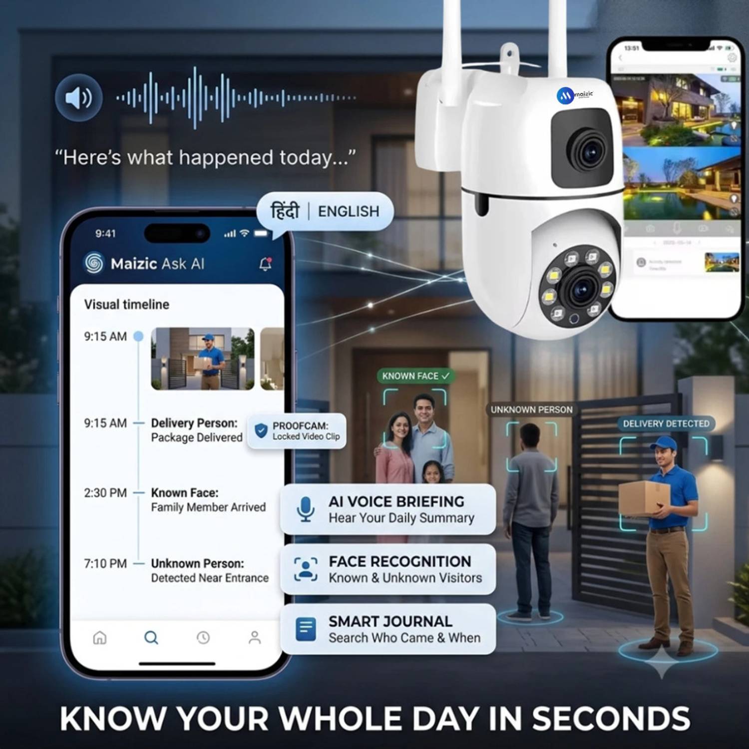 Maizic Smarthome Ask AI Agent Dual Lens Mini Fox - Image 3