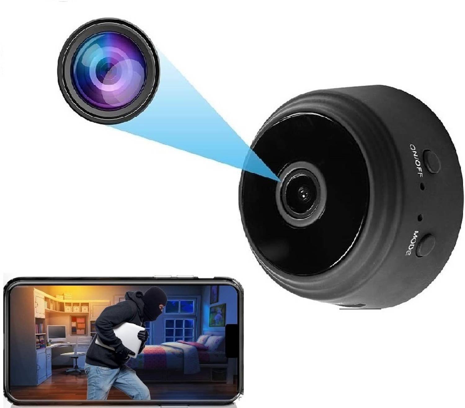 SIOVS WiFi CCTV Security Camera for Home Outdoor High HD Focus Spy Magnet Mini Security Camera