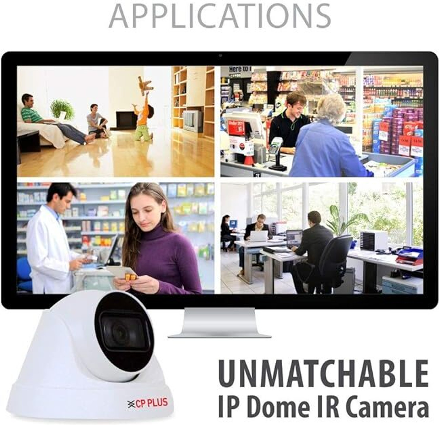 Image of CP PLUS CP-UNC-DA21PL3-V3-0280 2MP IP Dome Network CCTV Security Camera
