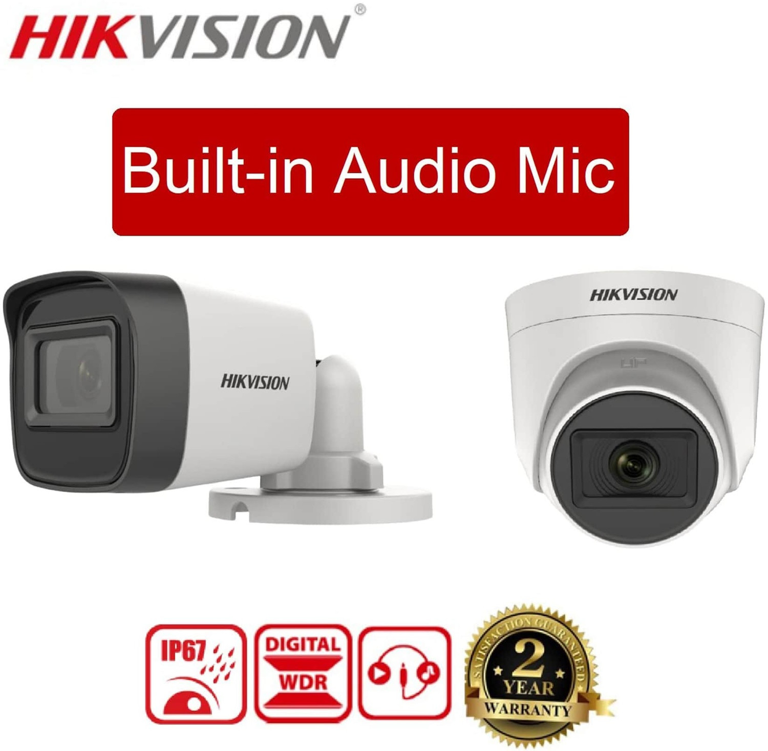 Image of Clocite HIKVISION 5MP 1 Dome Cameras (Audio Recording) + 4CH 3K /5MP DVR Kit Security Camera
