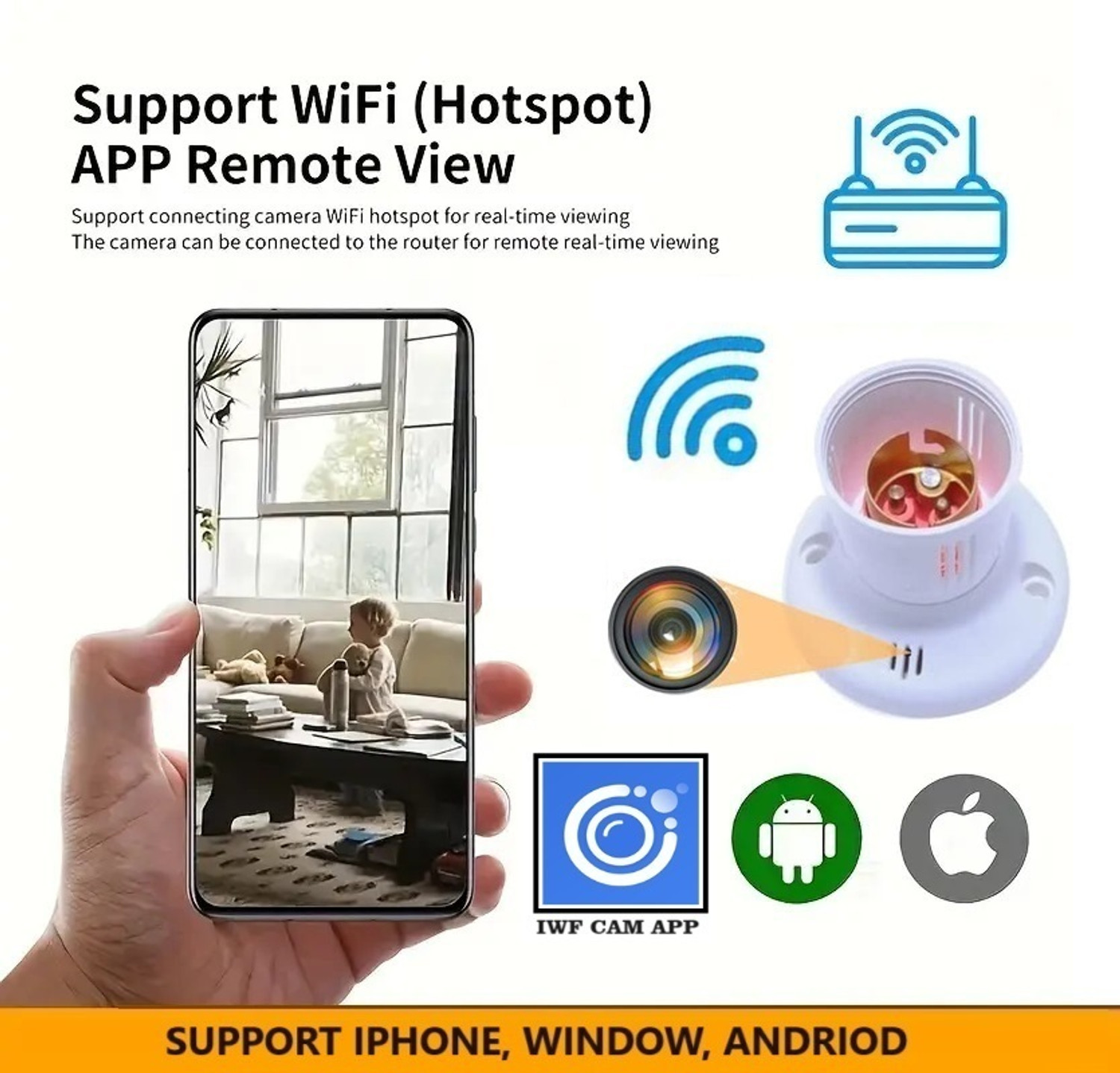 Image of Safetynet WiFi Wireless Hidden Camera with Live Feed, 1080P HD Nanny Security Camera