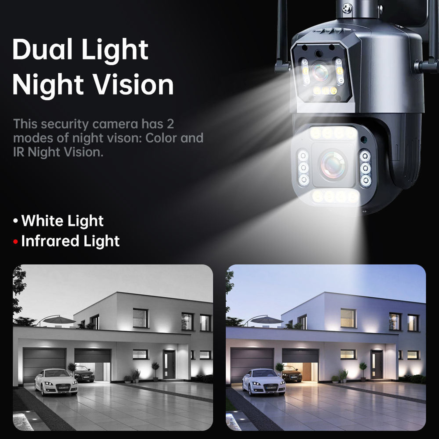 Image of OSQD 5+5MP FHD Dual Lens WiFi PTZ CCTV Camera 360 View Remote Live View Security Camera