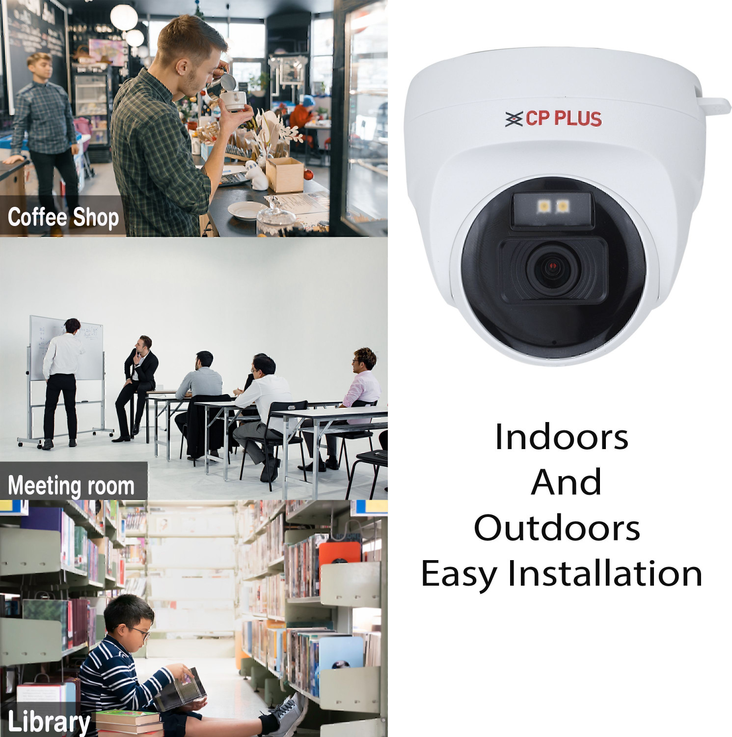 Image of CP PLUS 8 Channel HD DVR 1080P,Color Nightvision Audio 2.4MP Outdoor & Indoor Cameras,12 Security Camera