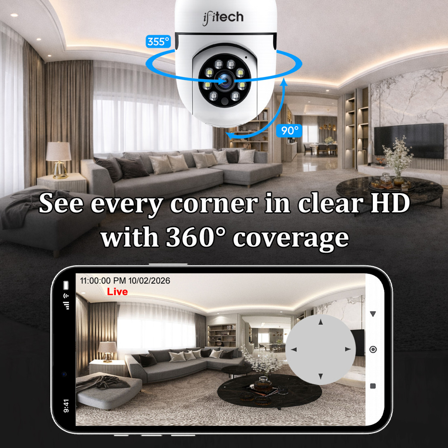 Image of IFITech FTY HD Smart Wi-Fi CCTV Camera | Bulb Camera Security Camera