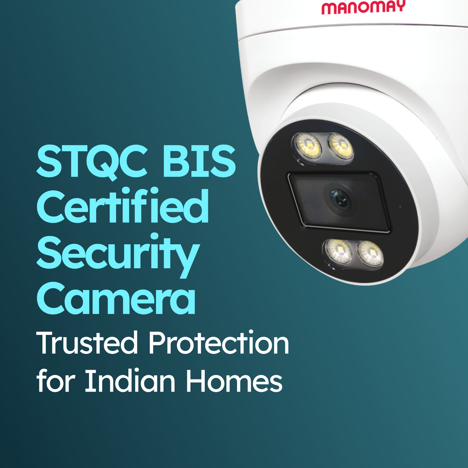 Image of Manomay STQC 3MP WiFi CCTV Dome Camera | Night Vision | 2-Way Audio | Smart Security Camera