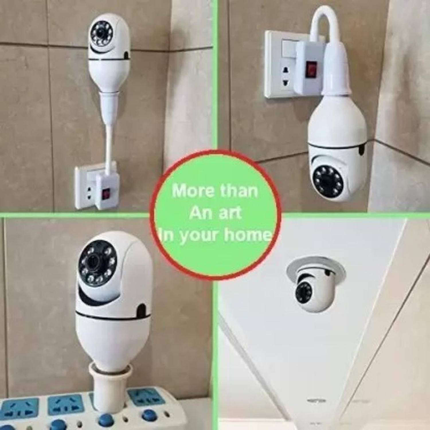 SATTOBISION Wireless WiFi Bulb Holder SPY 5.0MP CCTV Camera Night Vision Security Camera