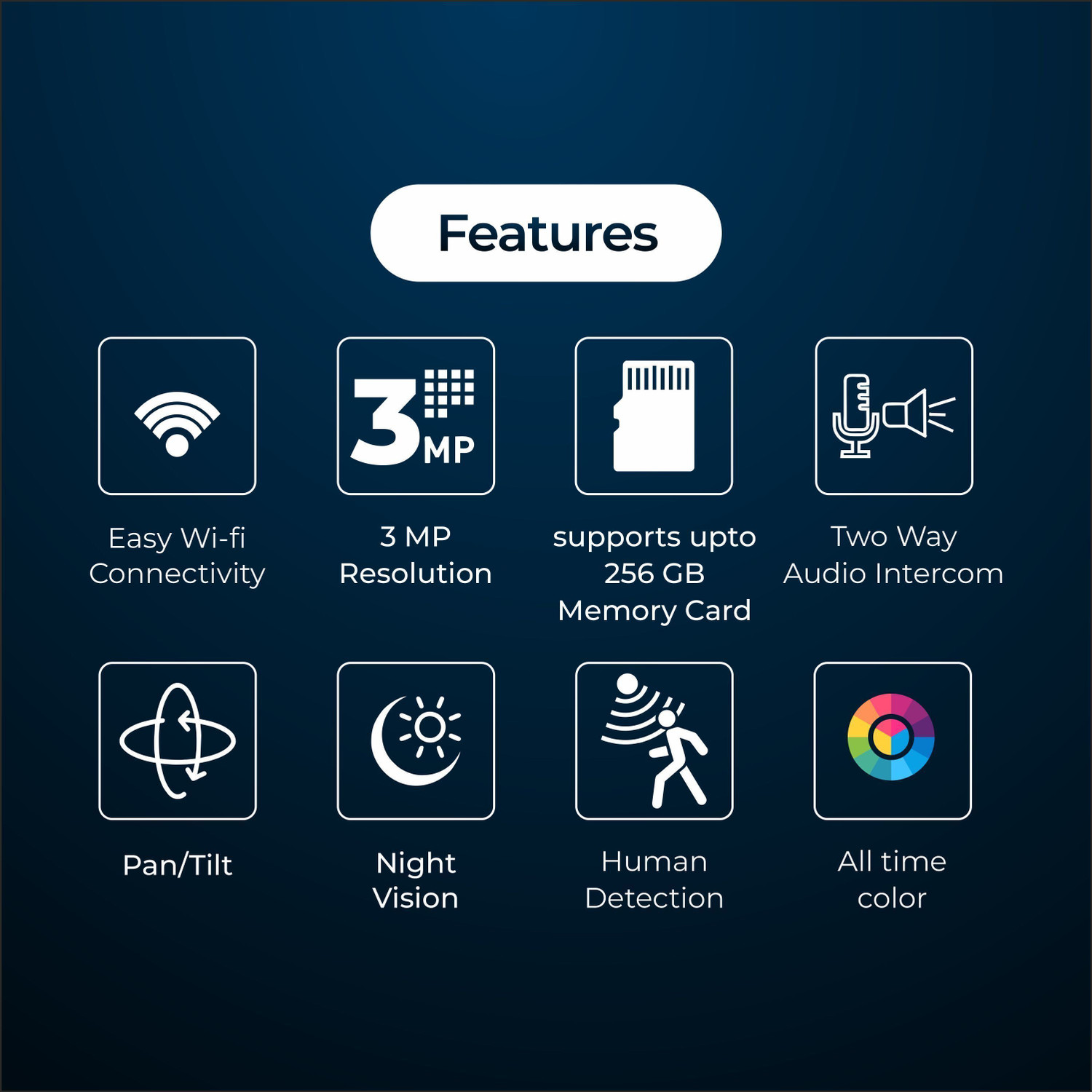 Image of Trueview 3MP STQC WiFi Pan Tilt CCTV Camera | AI Tracking | Night Vision Security Camera