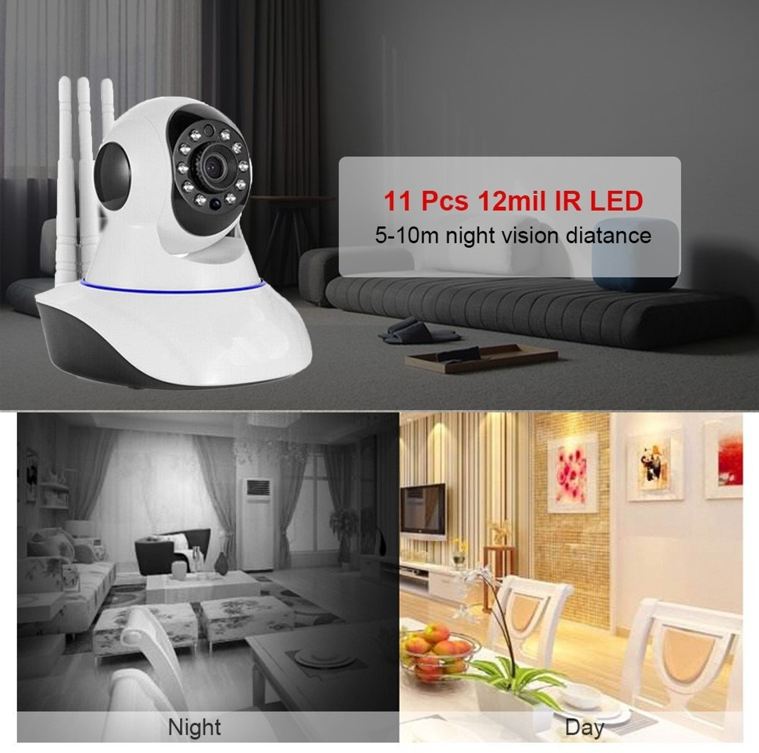 Image of AVOIHS CCTV WiFi Wireless PTZ 12MP Camera 1080p Night Vision 360 LiveView TwoWay Audio Security Camera