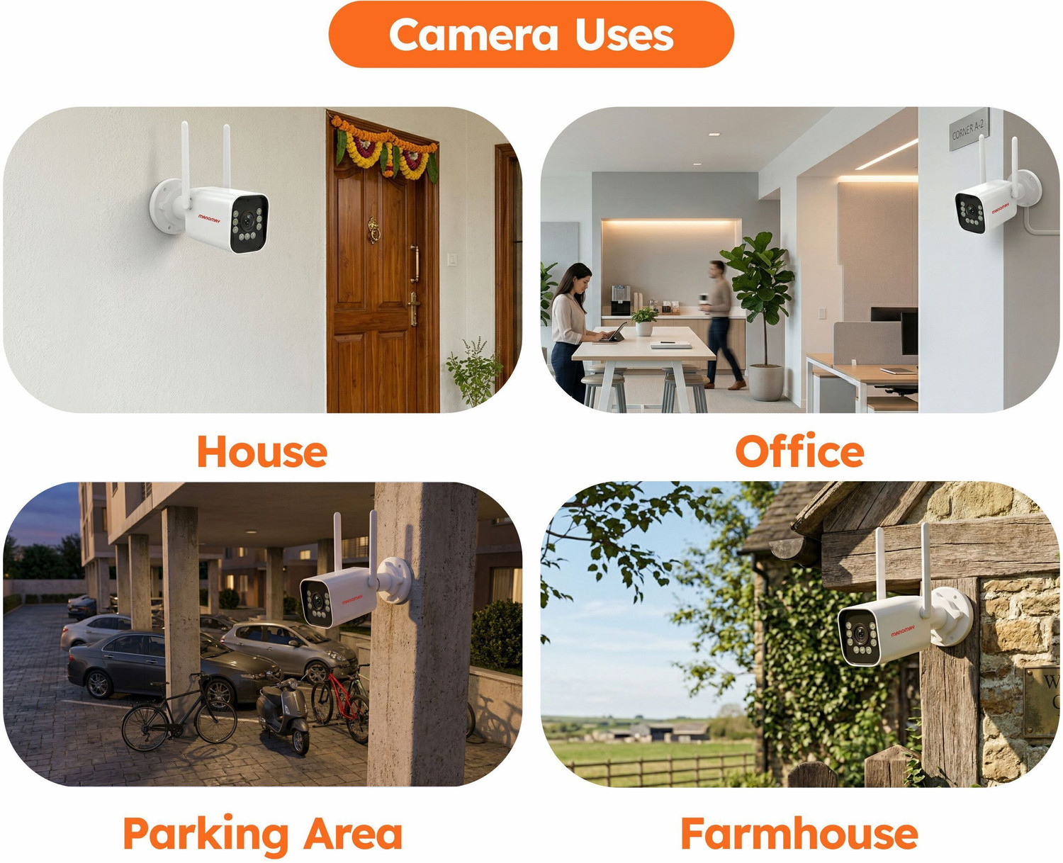 Image of Manomay STQC 3MP WiFi Bullet CCTV Camera | Night Vision | 2-Way Audio | IP66 Security Camera