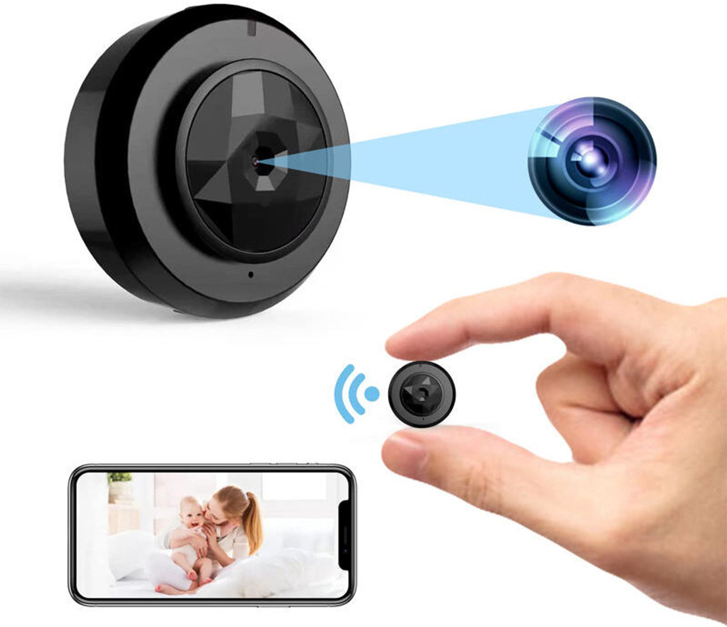 Image of lookcam HD spy camera wi-fi small size 1920x1080p cctv Security Camera
