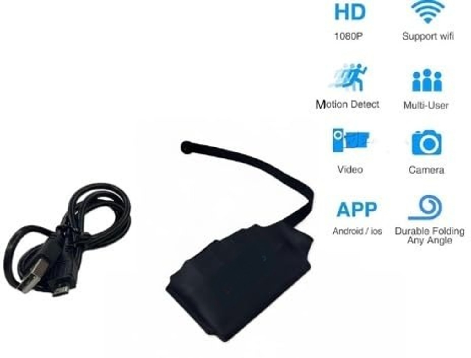 Image of MatLogix 4K Button WiFi Camera Micro Size Mini Ribbon Camera Security Camera