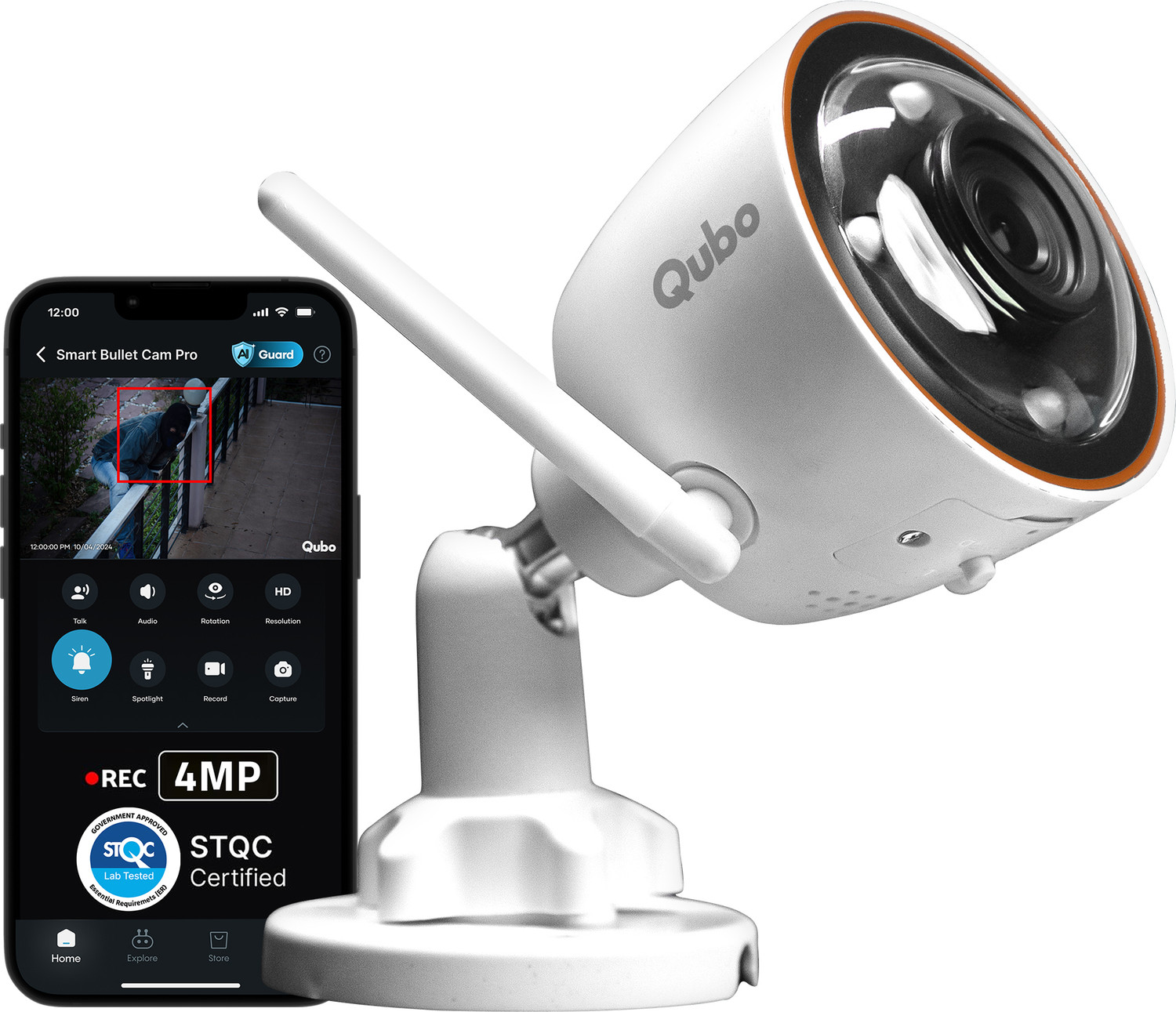 Image of Qubo Smart Bullet Cam Pro (4MP) Security Camera