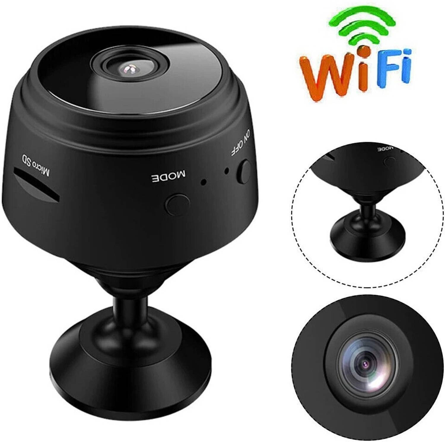SIOVS 1080p HD Mini WiFi Hidden CCTV Spy Camera Audio Video Recording Builtin Battery Security Camera