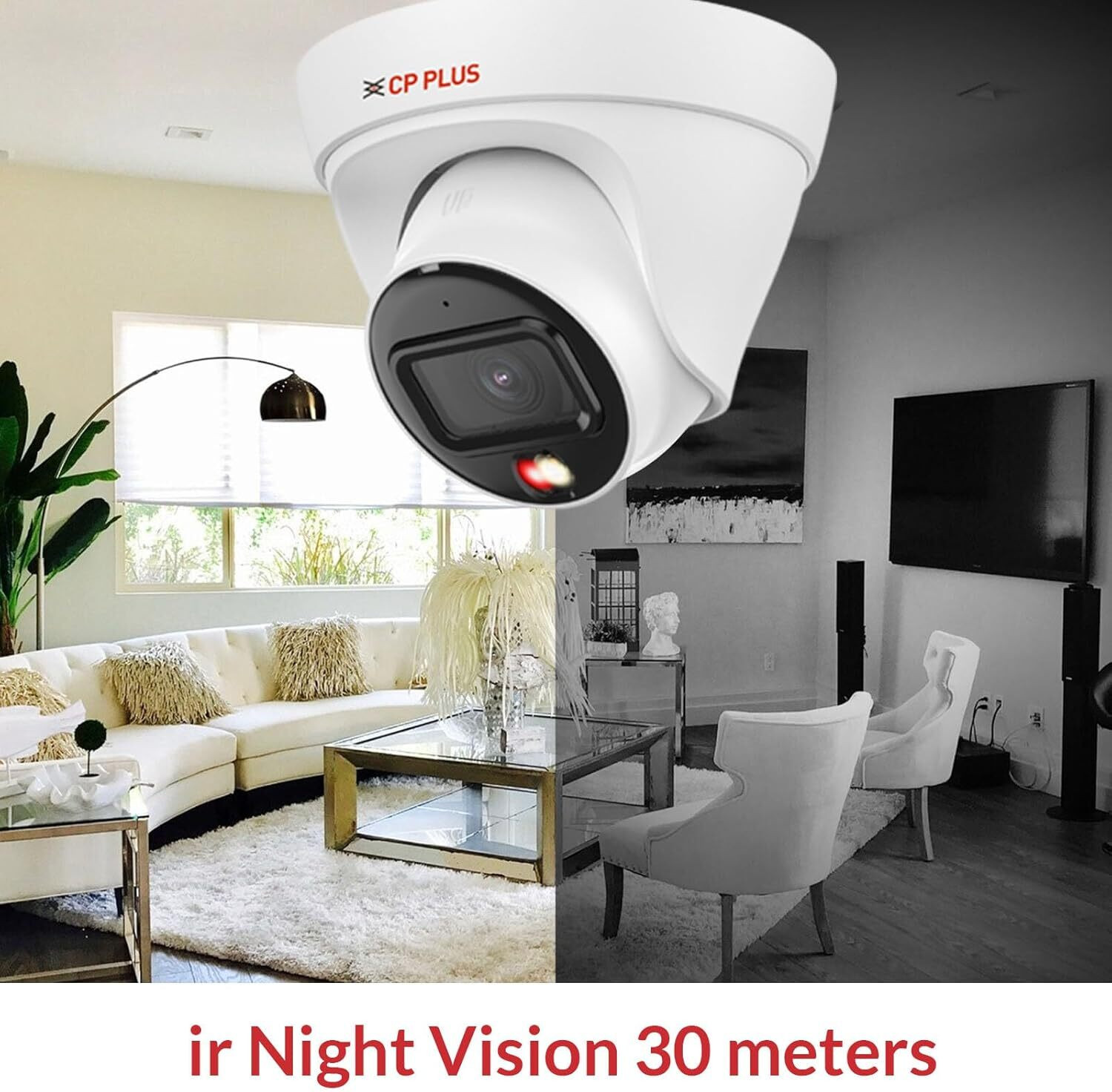 Image of CP PLUS 4MP IP Indoor Dome Camera|Built-in Mic| Night Vision|Compatible with NVR only Security Camera