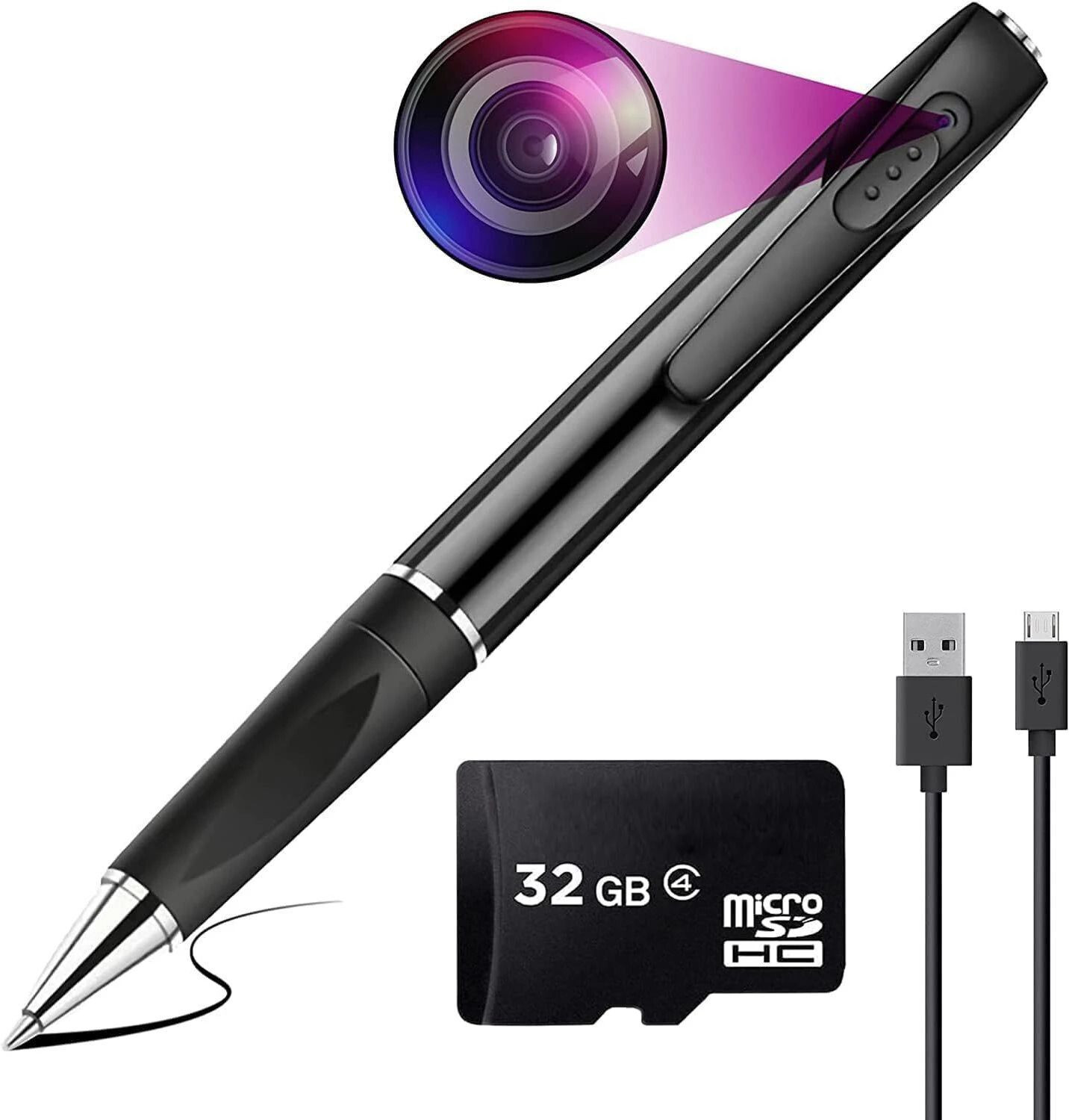 Image of DDLC Full HD Pen Camera 1080P Video Audio Recording Indoor Outdoor Pocket Security Camera