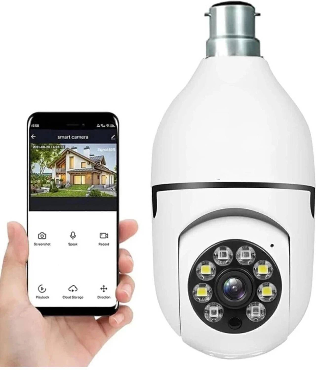 Monrix WiFi Bulb Camera 1080p with 360° View | Wireless Smart IP CCTV Camera Security Camera