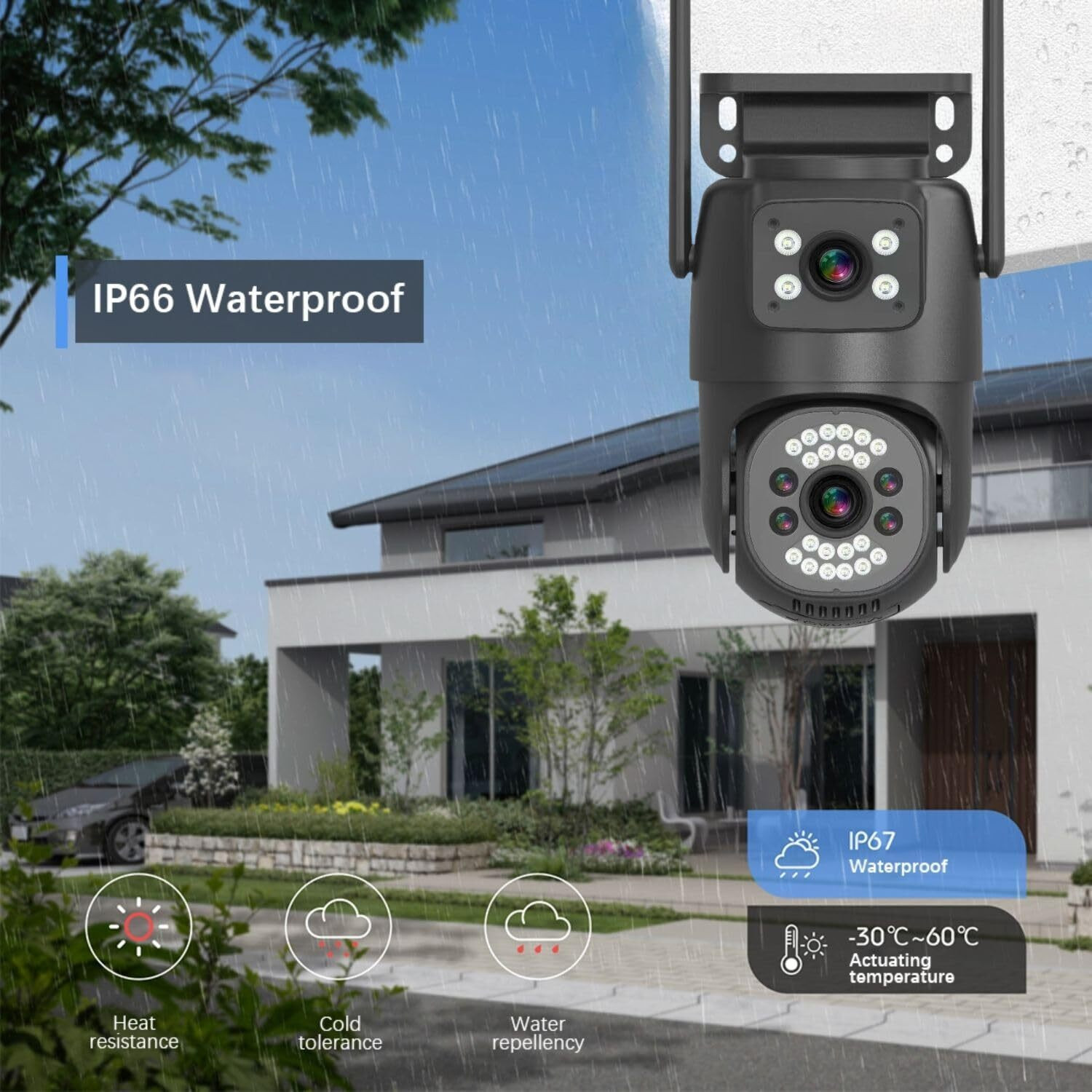 Image of SIOVS HD Dual Lens PTZ 4G SIM Camera Monitor WiFi 360 View TwoWay Audio Night Vision Security Camera