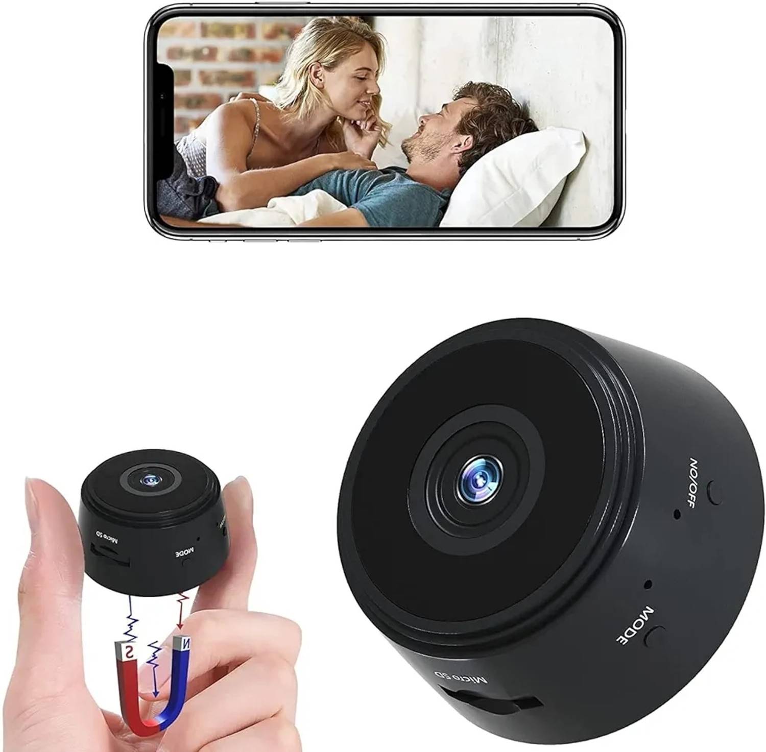 bornyal Spy Magnet Camera WiFi Hidden Camera Wireless HD 1080P Indoor Home Small Spy Security Camera