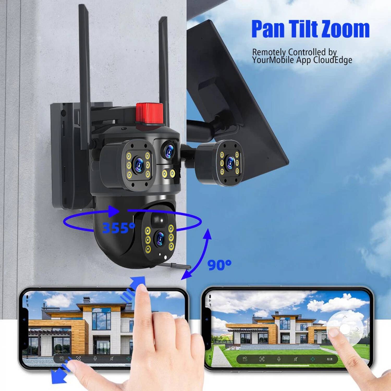 SROPX 6MP 4G Dual Lens CCTV Camera | Solar Panel with 8000mAh
