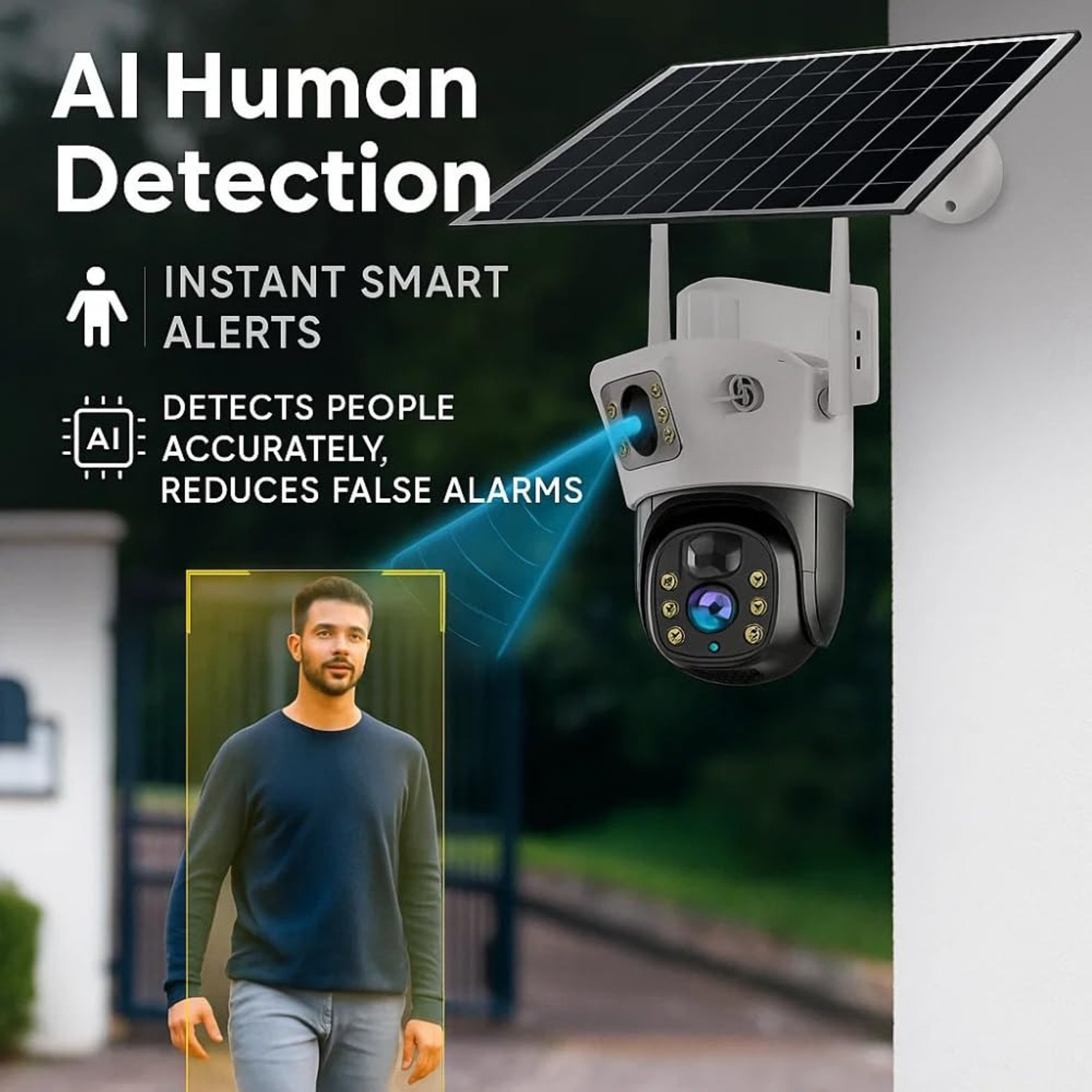 Image of Supercams 4G Solar Security Camera | 5+5MP UHD Dual Lens /Screen Outdoor Security Camera