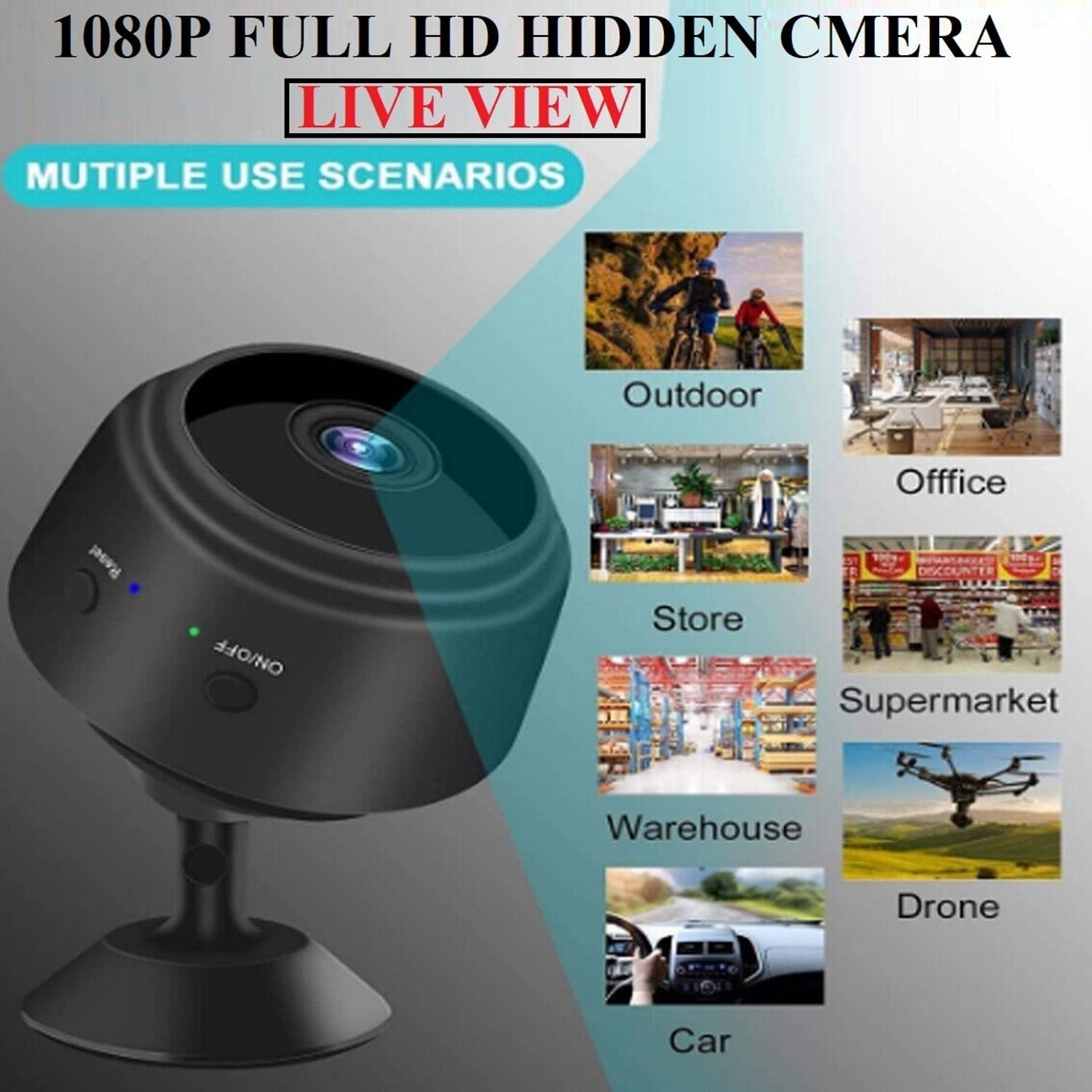 AVOIHS Spy WiFi Hidden 1080p HD Audio Video Recording Night Vision long Battery Backup Security Camera
