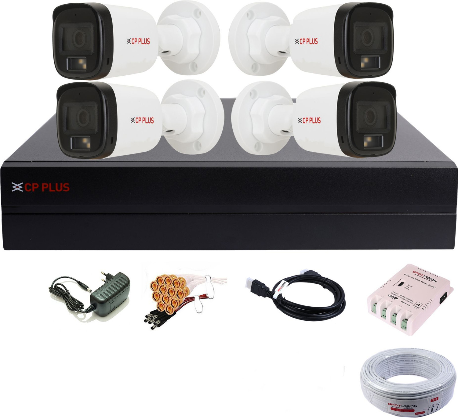 Image of CP PLUS 4 Channel HD DVR 1080P,Color Nightvision With Audio IP67 2.4MP Outdoor Security Camera