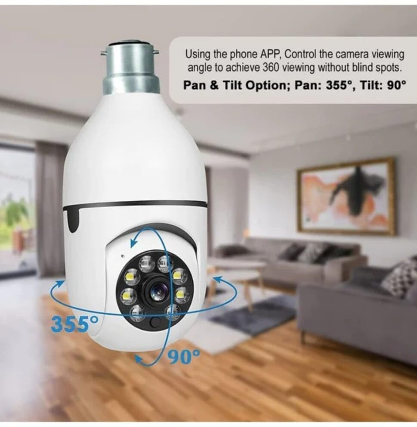 Image of m2wear WiFi Bulb Camera 1080p with Wireless Smart IP CCTV Camera Security Camera Security Camera