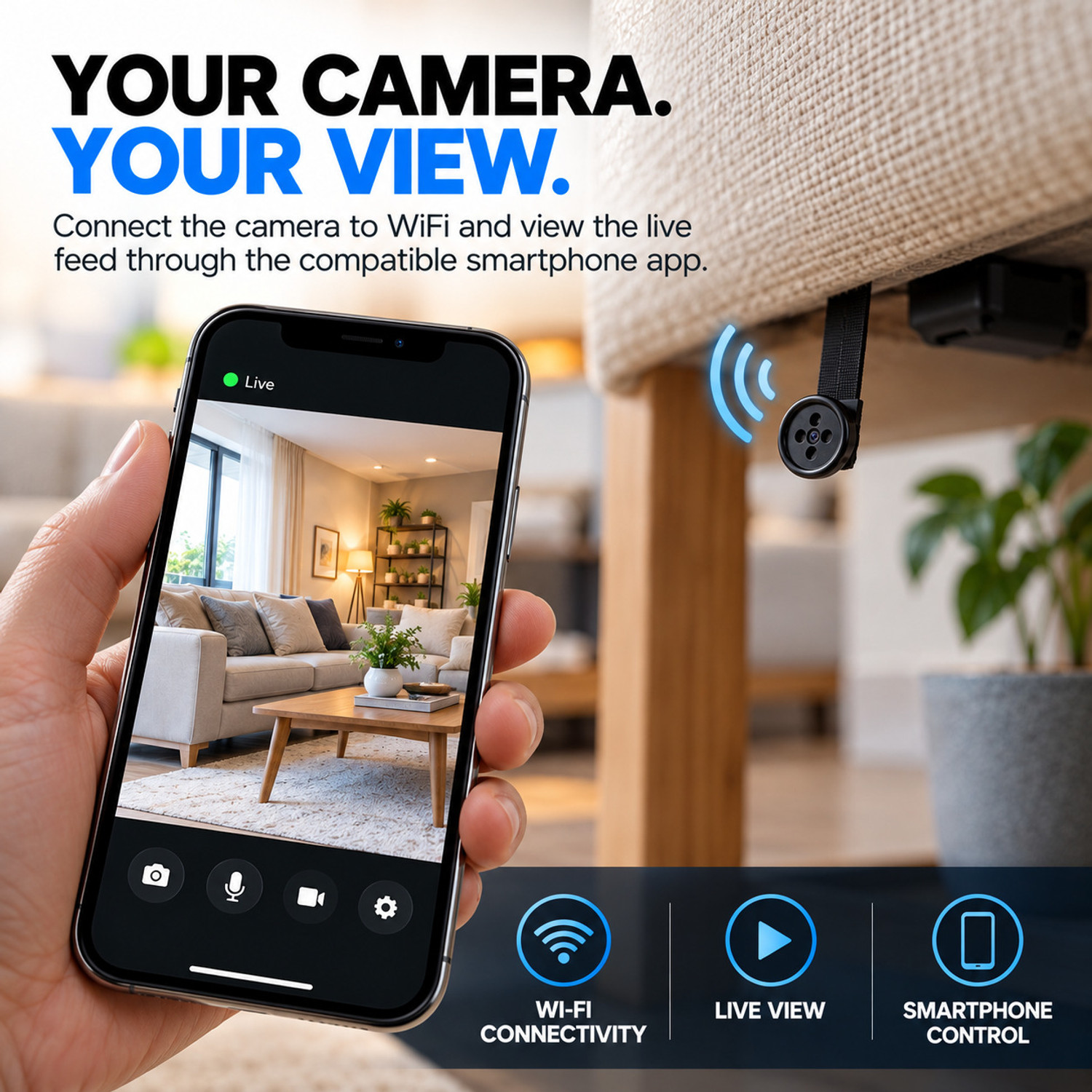 Image of MICAWAS 4K Ultra HD WiFi Button Spy Camera Security Camera (1 Channel)