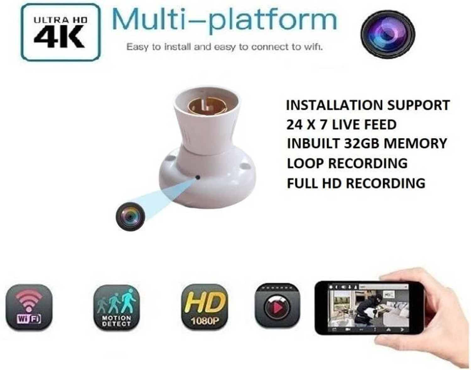 Image of lookcam WIFI CCTV LIVE DIRACT 220V FULL HD SPY HIDDEN Security Camera