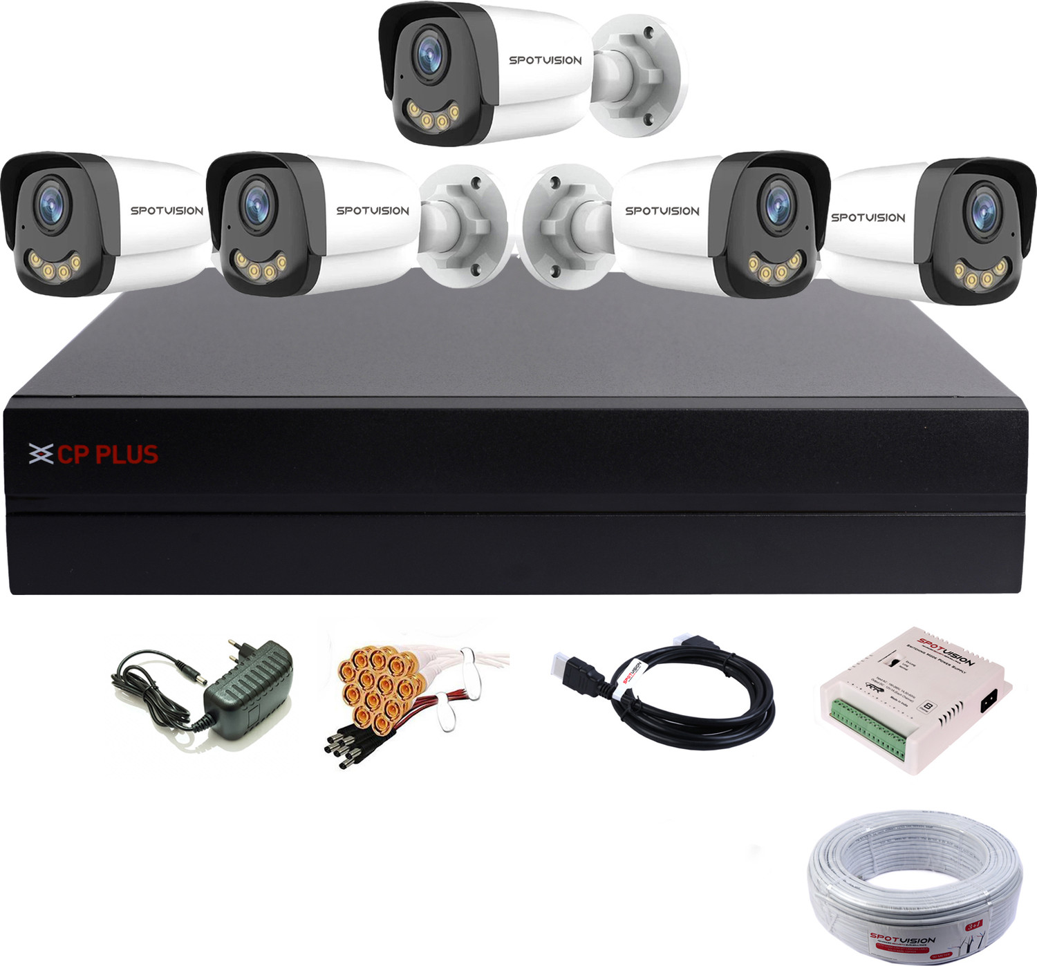 Image of CP PLUS 8 Channel HD DVR,Spotvision 2.4MP full-color night vision built-in audio Outdoor Security Camera