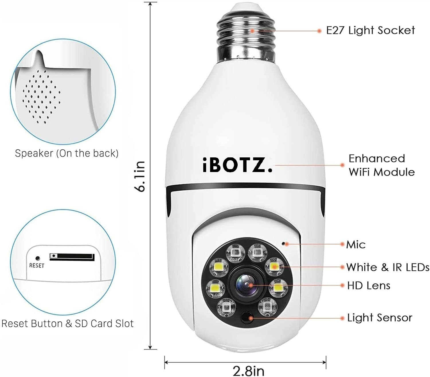 Image of ibotz Bulb Camera Security Camera