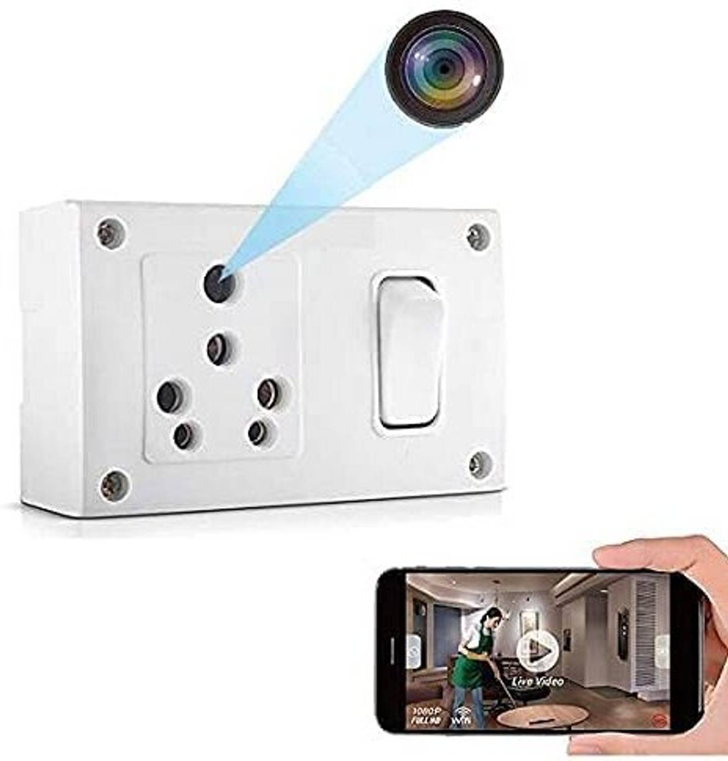 MIKO 4K WiFi Switch Socket Full HD Audio Video Recording 24 Hours