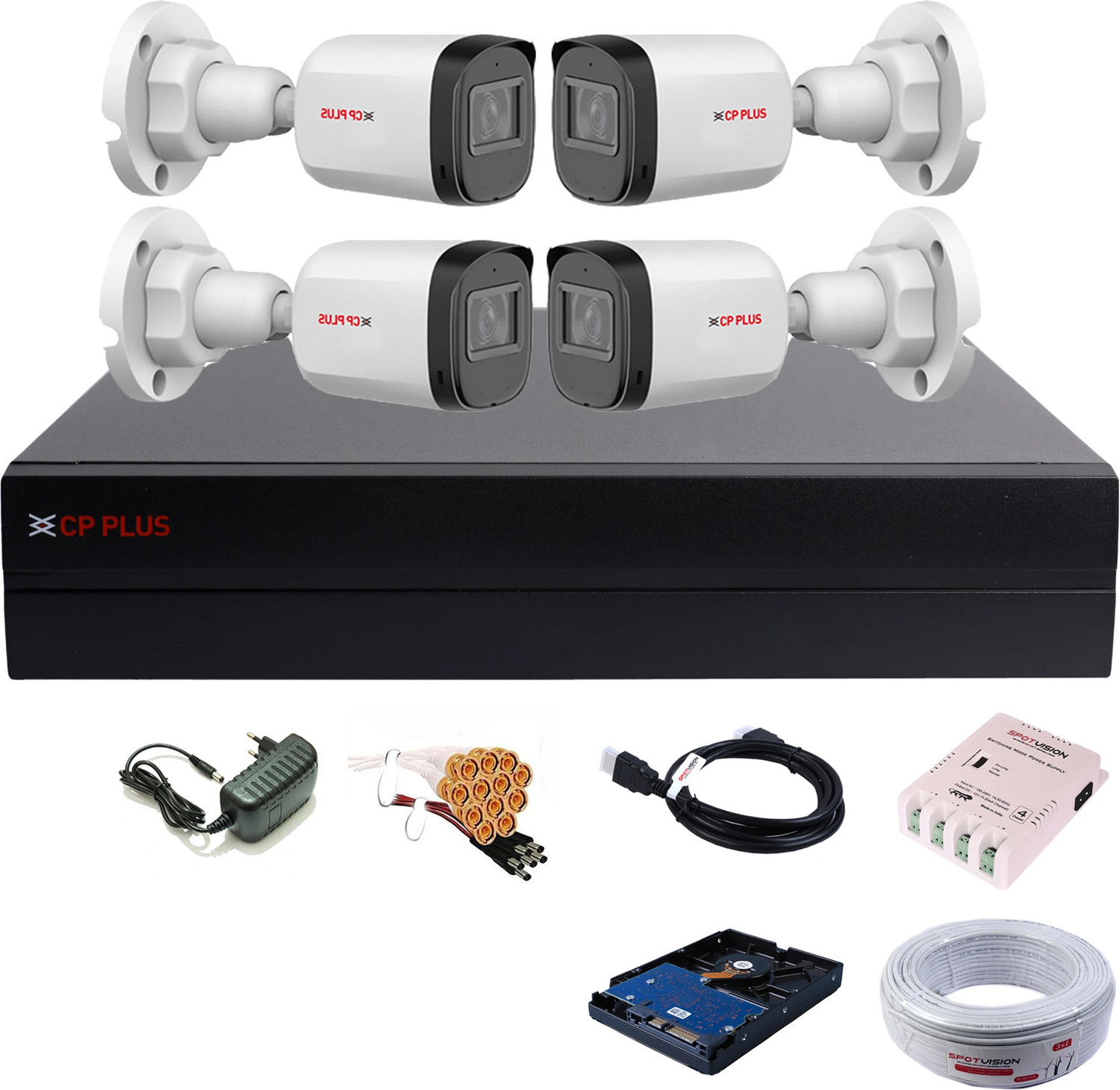 Image of CP PLUS HD DVR 1080p,2.4MP Outdoor Cameras,combo set For Secure your home,office,shop Security Camera