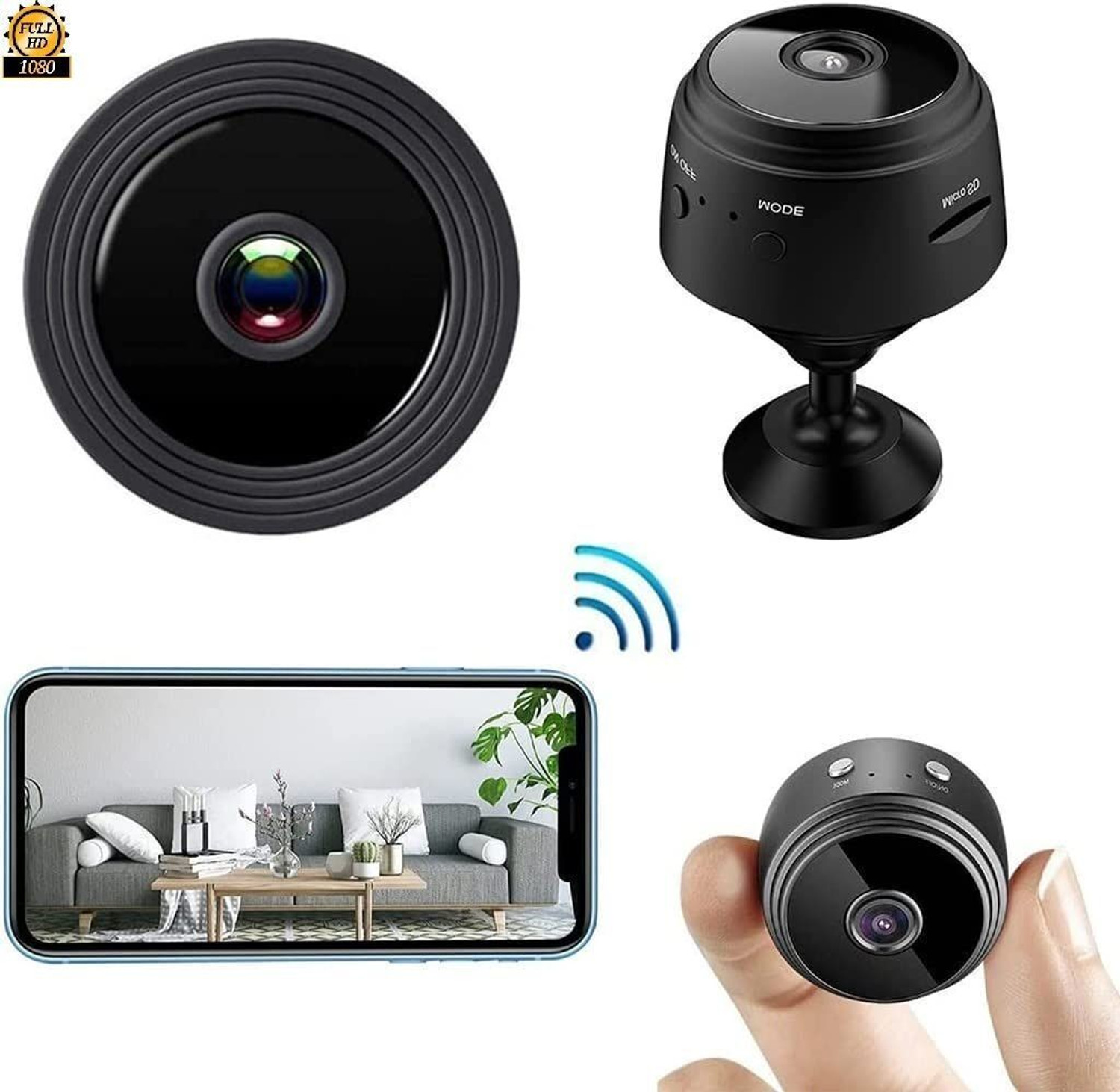 Image of OSHIZCAM Magnet Camera Full HD Mini WiFi Night Vision IP Wireless 1080P Audio Video Security Camera (64 GB, 1 Channel)