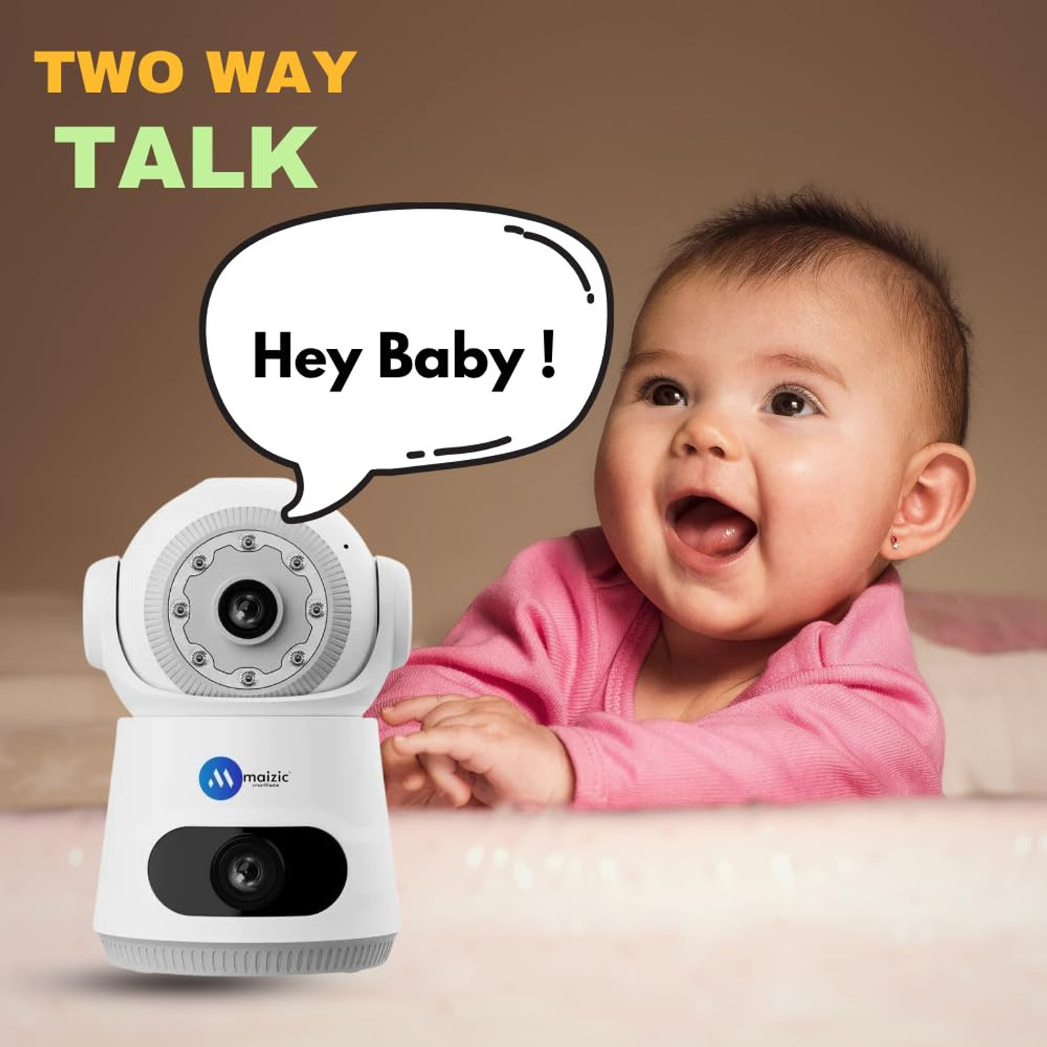Image of Maizic Smarthome Astro [4MP+4MP] FHD Dual Lens & Dual Screen View WiFi Indoor CCTV Camera Security Camera