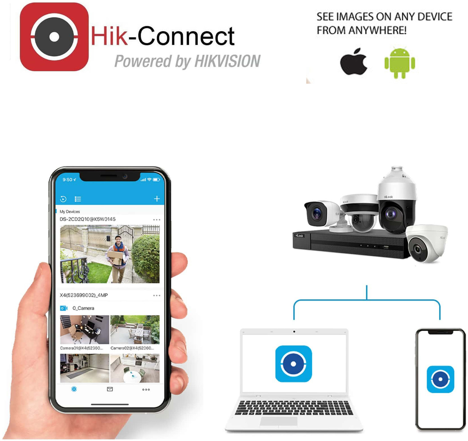 Image of Clocite HIKVISION 5MP 1 Dome Cameras (Audio Recording) + 4CH 3K /5MP DVR Kit Security Camera