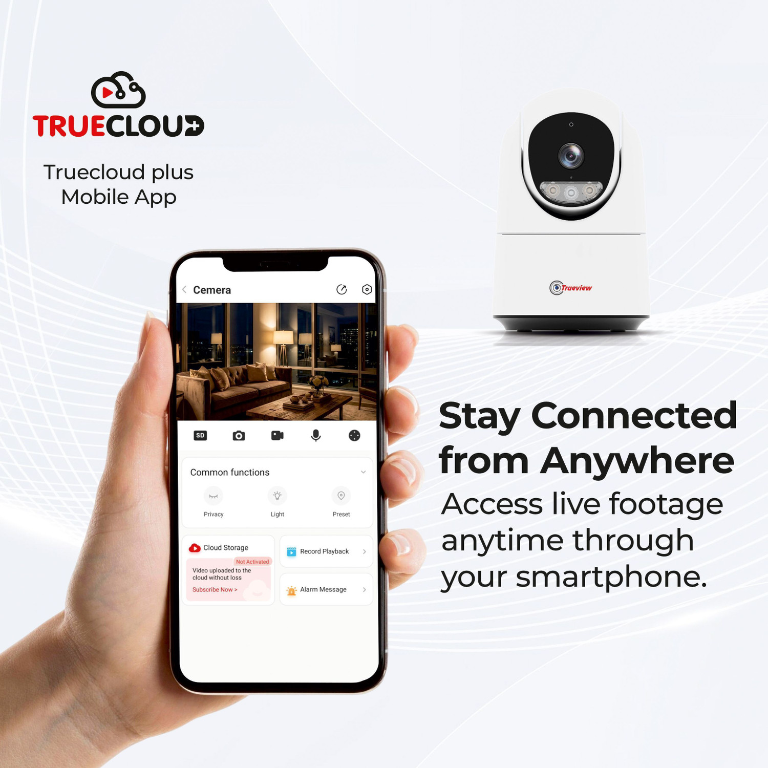 Image of Trueview 3MP STQC WiFi Pan Tilt CCTV Camera | AI Tracking | Night Vision Security Camera