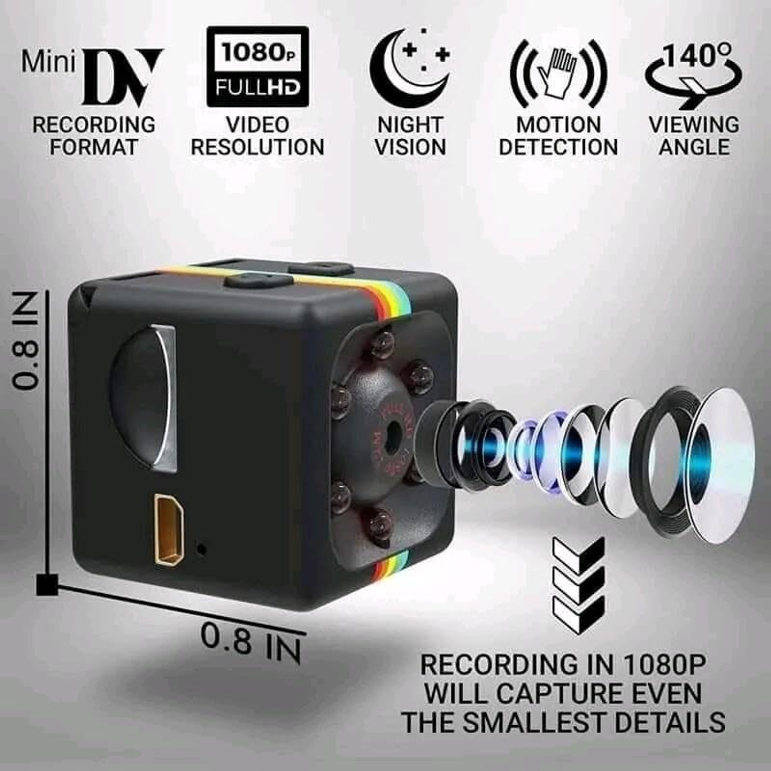 Image of Zinsy Spy Camera Wireless Hidden Camera,1080P Mini, Smallest Wireless,Detectmotion Security Camera