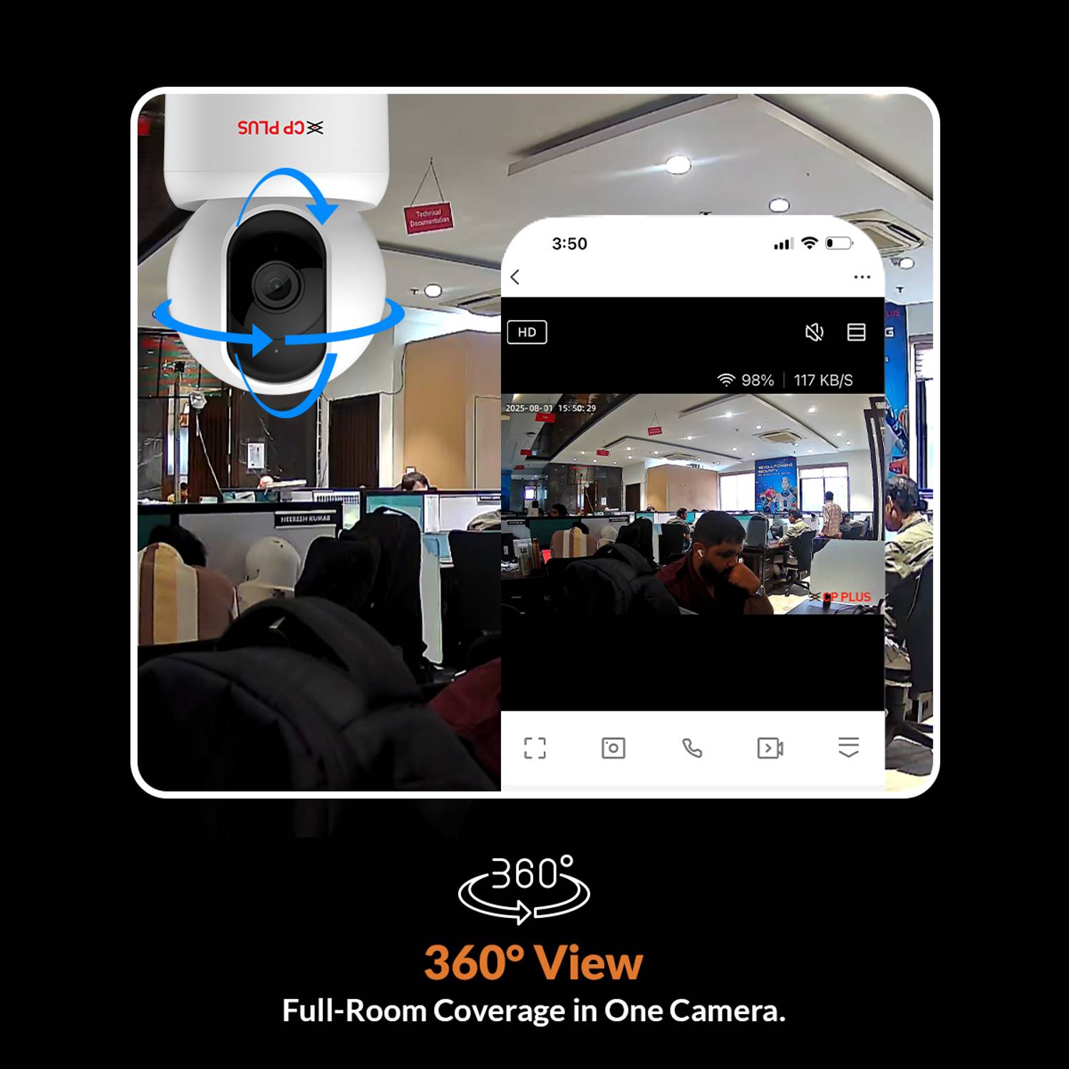 CP प्लस CP-E35Q 3MP WiFi Smart CCTV Camera - Image 4