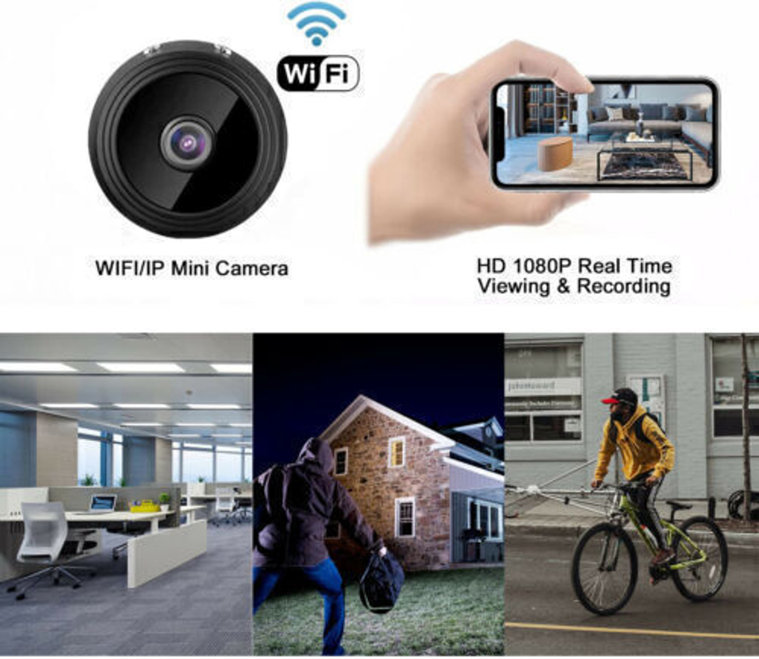 Image of osqd A9 Full HD Home Security WiFi Spy Camera 360 Security Camera for Home Instant Camera