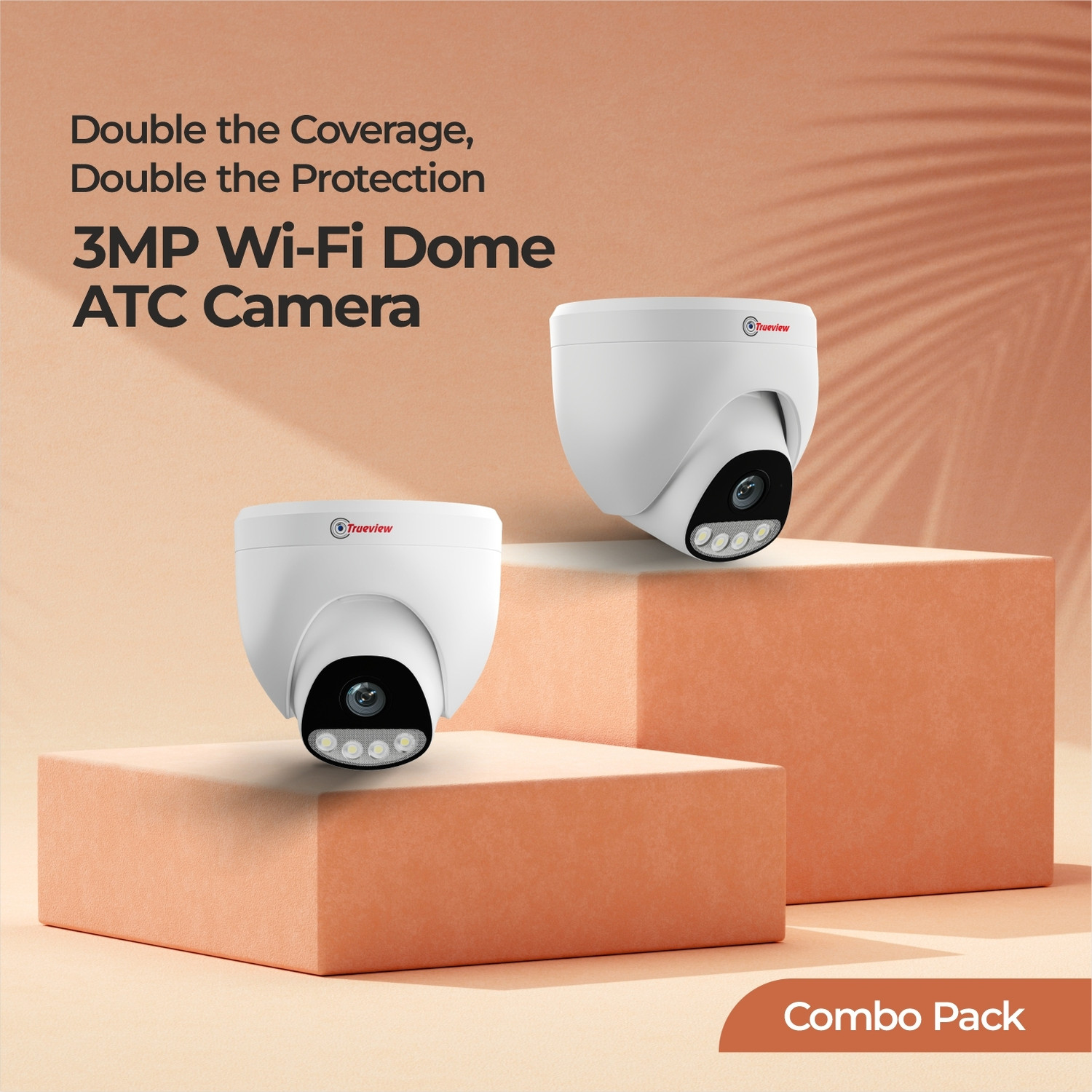 Image of Trueview 3MP STQC BIS WiFi Dome (Pack of 2) All Time Color Night Vision Security Camera